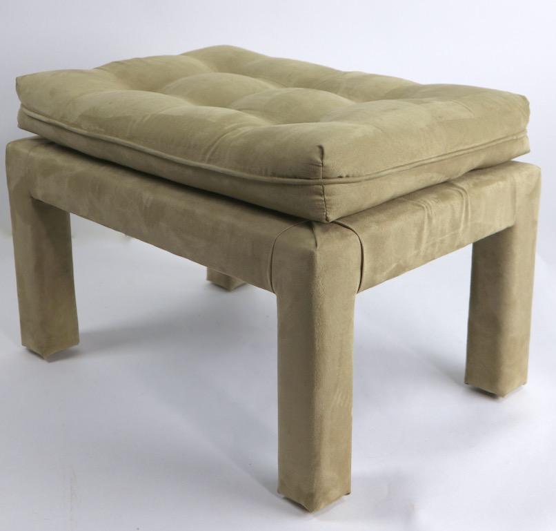 Ultrasuede Pair of Stools After Billy Baldwin