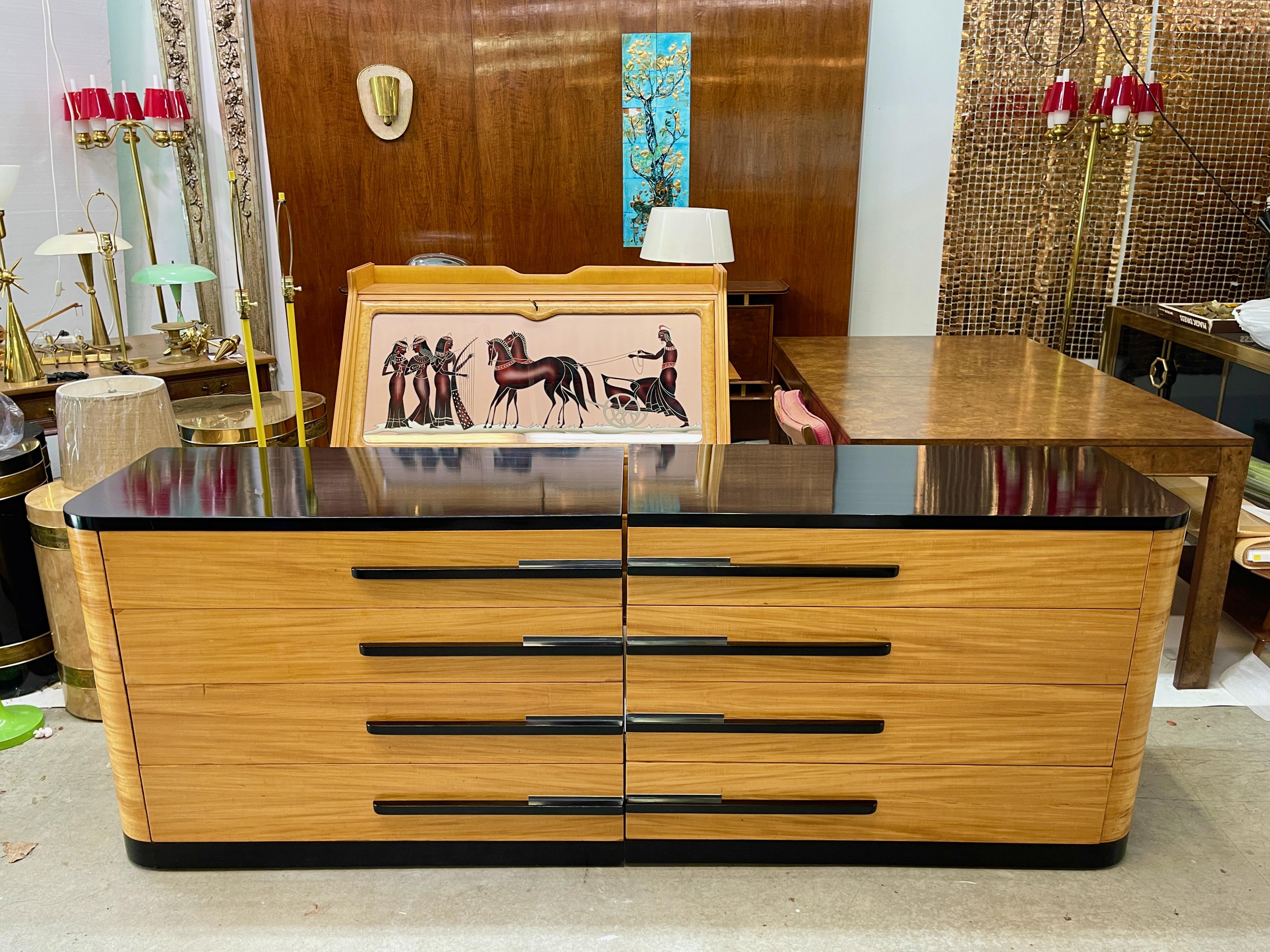 American Pair Streamline Modern Chests by Leo Jiranek For Sale