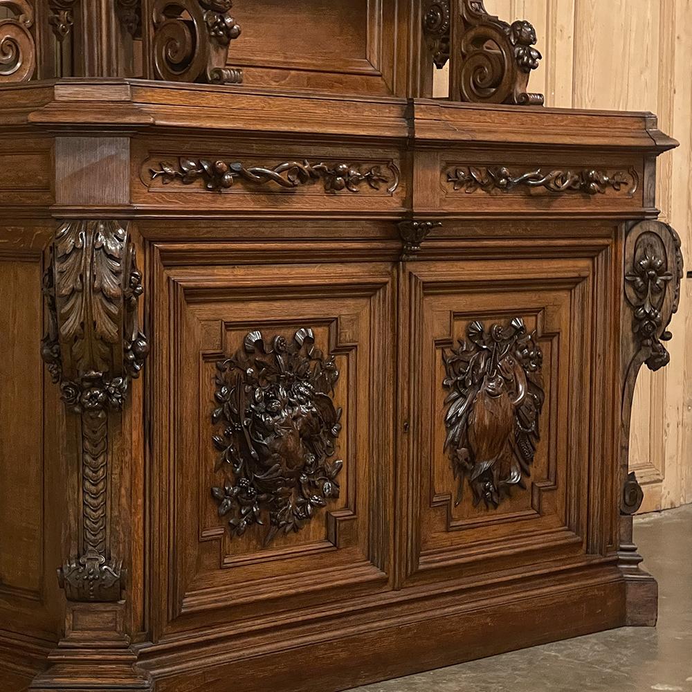 Pair Stunning French Renaissance Revival Sculpted Buffets For Sale 11