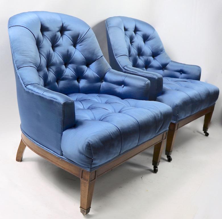 Pair of Stylish Satin Upholstered Chairs 10
