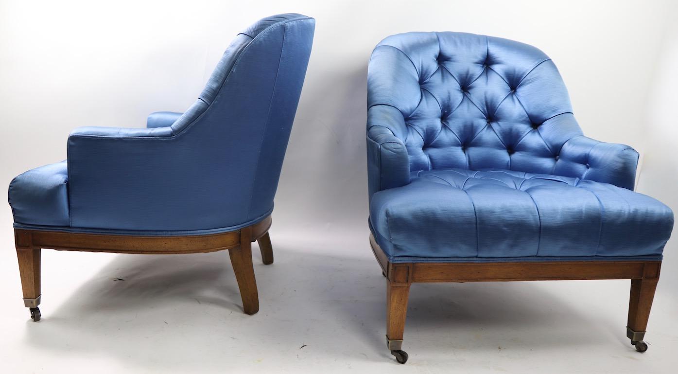 Pair of Stylish Satin Upholstered Chairs 11