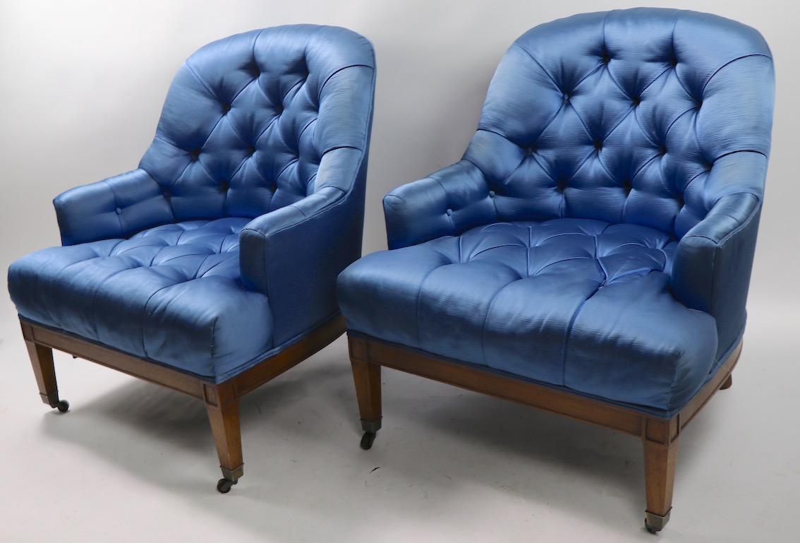 Pair of Stylish Satin Upholstered Chairs 12