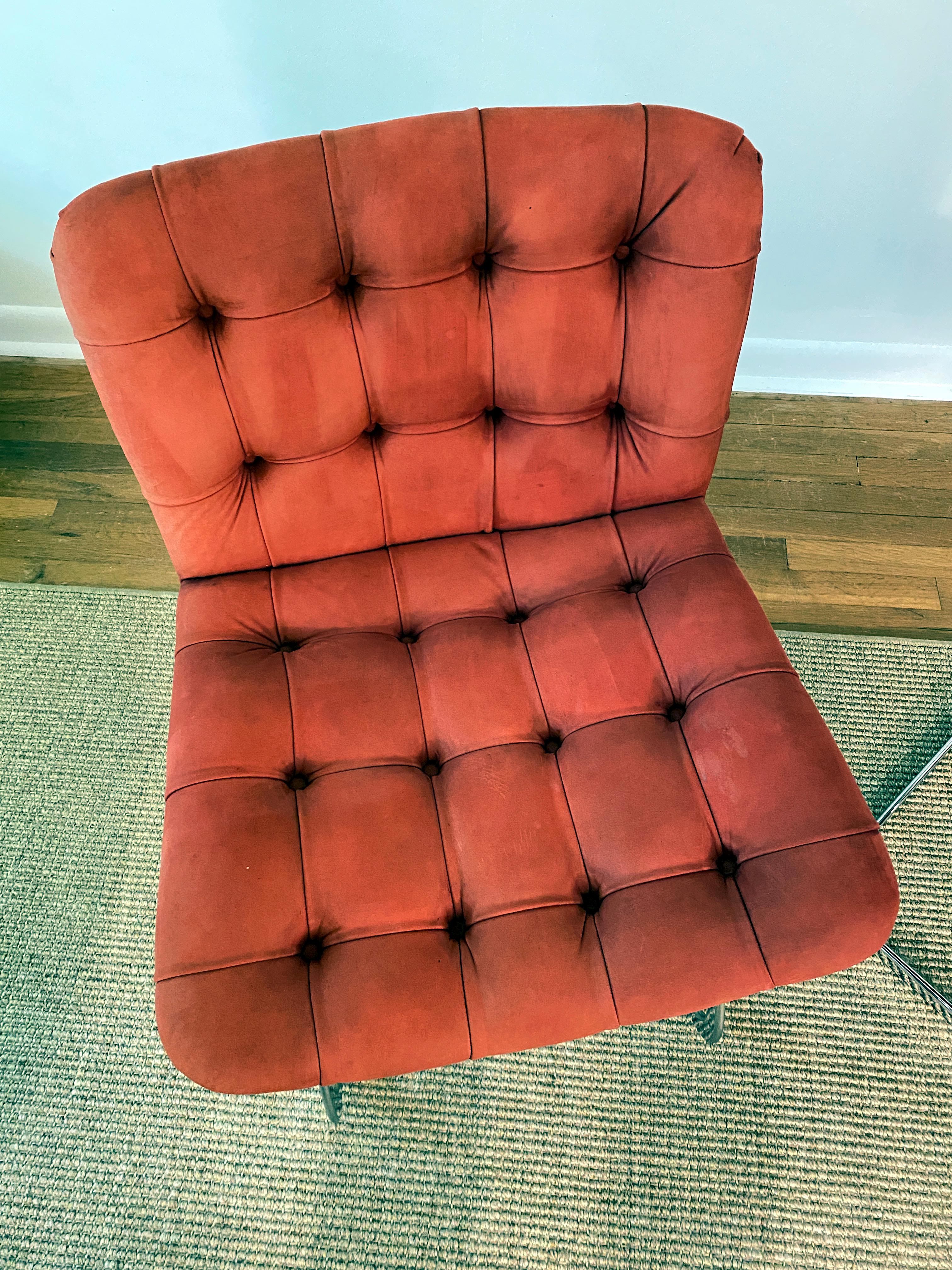 Paire de chaises en cuir de daim en porte-à-faux conçues par Robert Haussmann pour de Sede Bon état - En vente à Doraville, GA