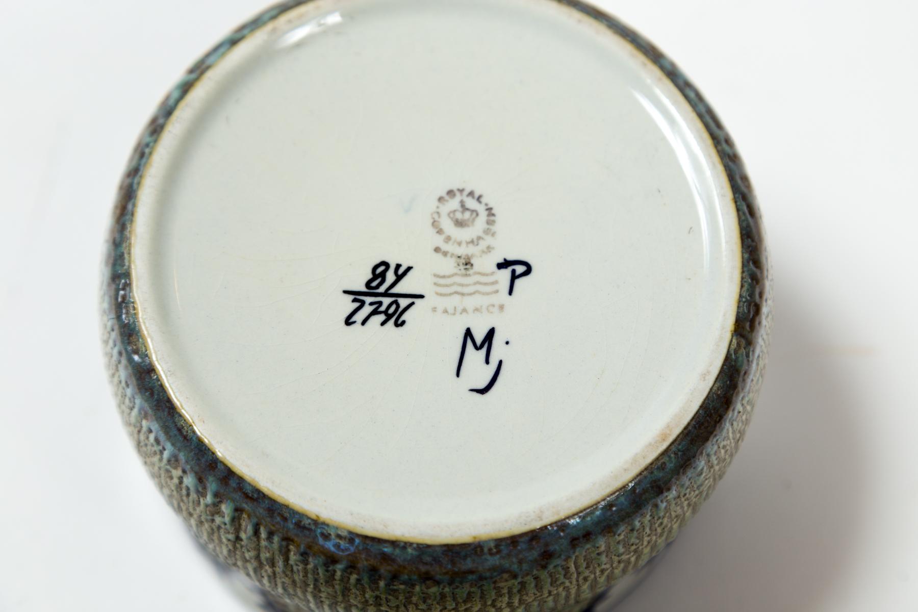 Ceramica Coppia di vasi cache 'Sunflower', Marianne Johnson, Royal Copenhagen, Danimarca, anni '60 in vendita