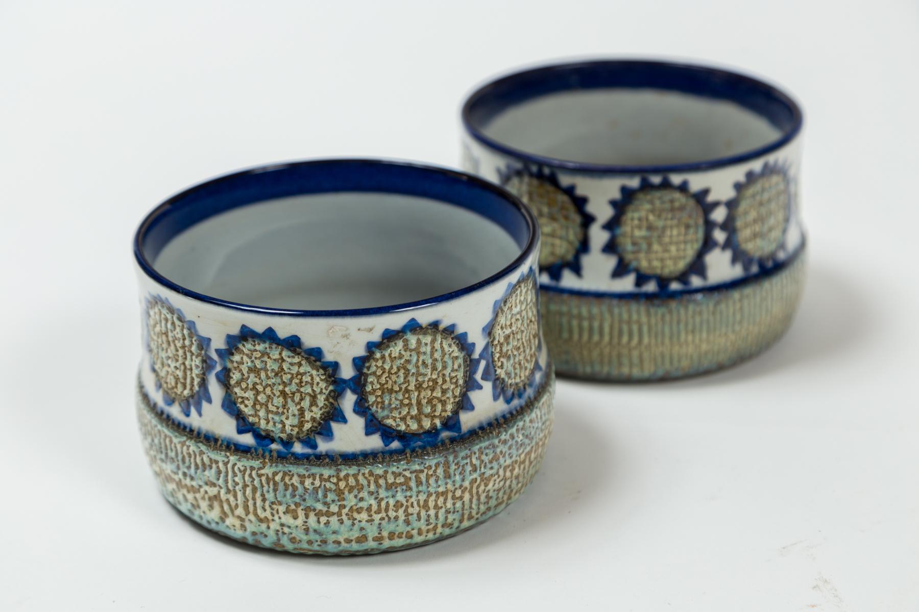 Coppia di vasi cache 'Sunflower', Marianne Johnson, Royal Copenhagen, Danimarca, anni '60 in vendita 1