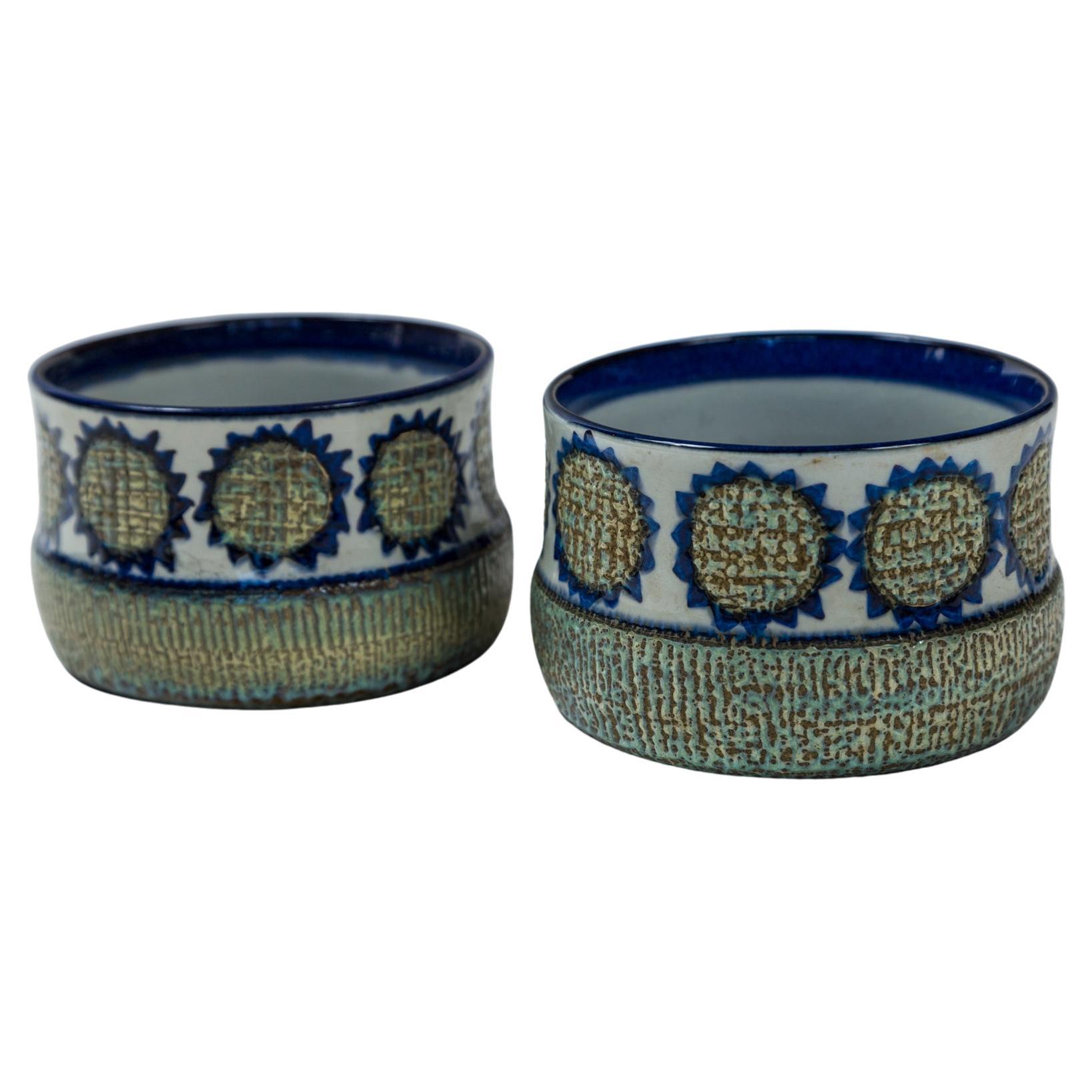 Coppia di vasi cache 'Sunflower', Marianne Johnson, Royal Copenhagen, Danimarca, anni '60 in vendita