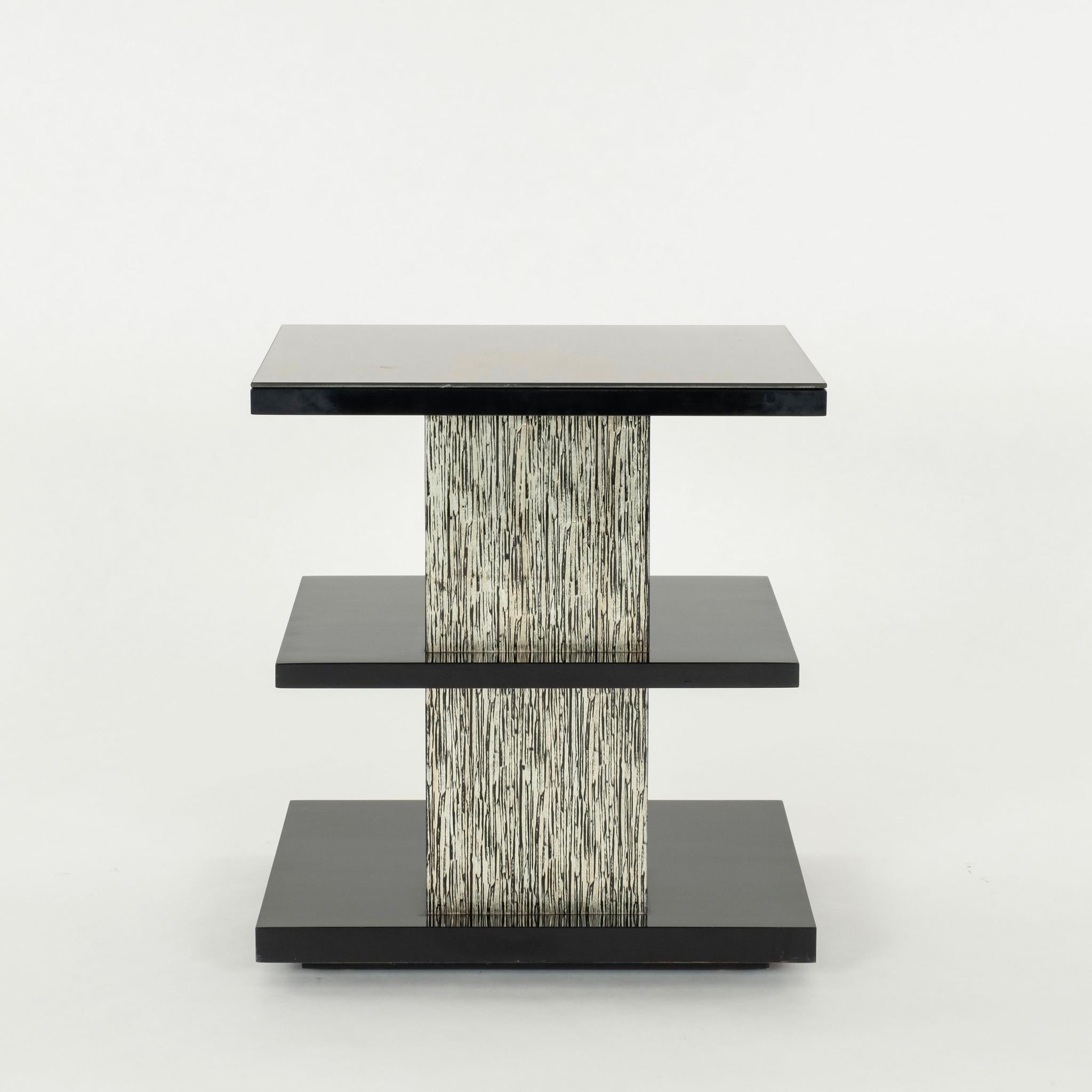 Paire de tables d'appoint Swaim Silver Gilt Verre Églomisé Fontane en vente 1