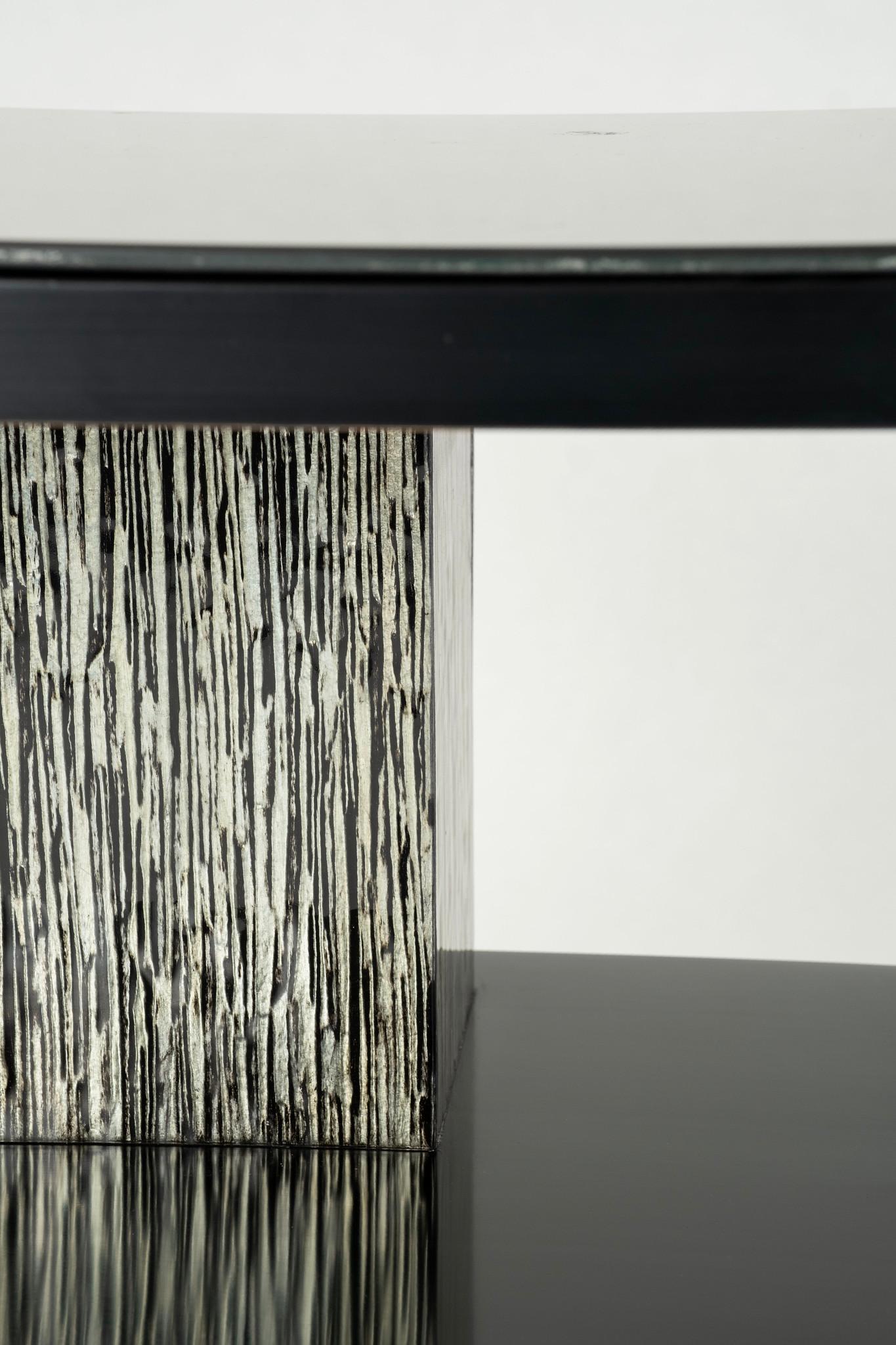 Paire de tables d'appoint Swaim Silver Gilt Verre Églomisé Fontane en vente 2