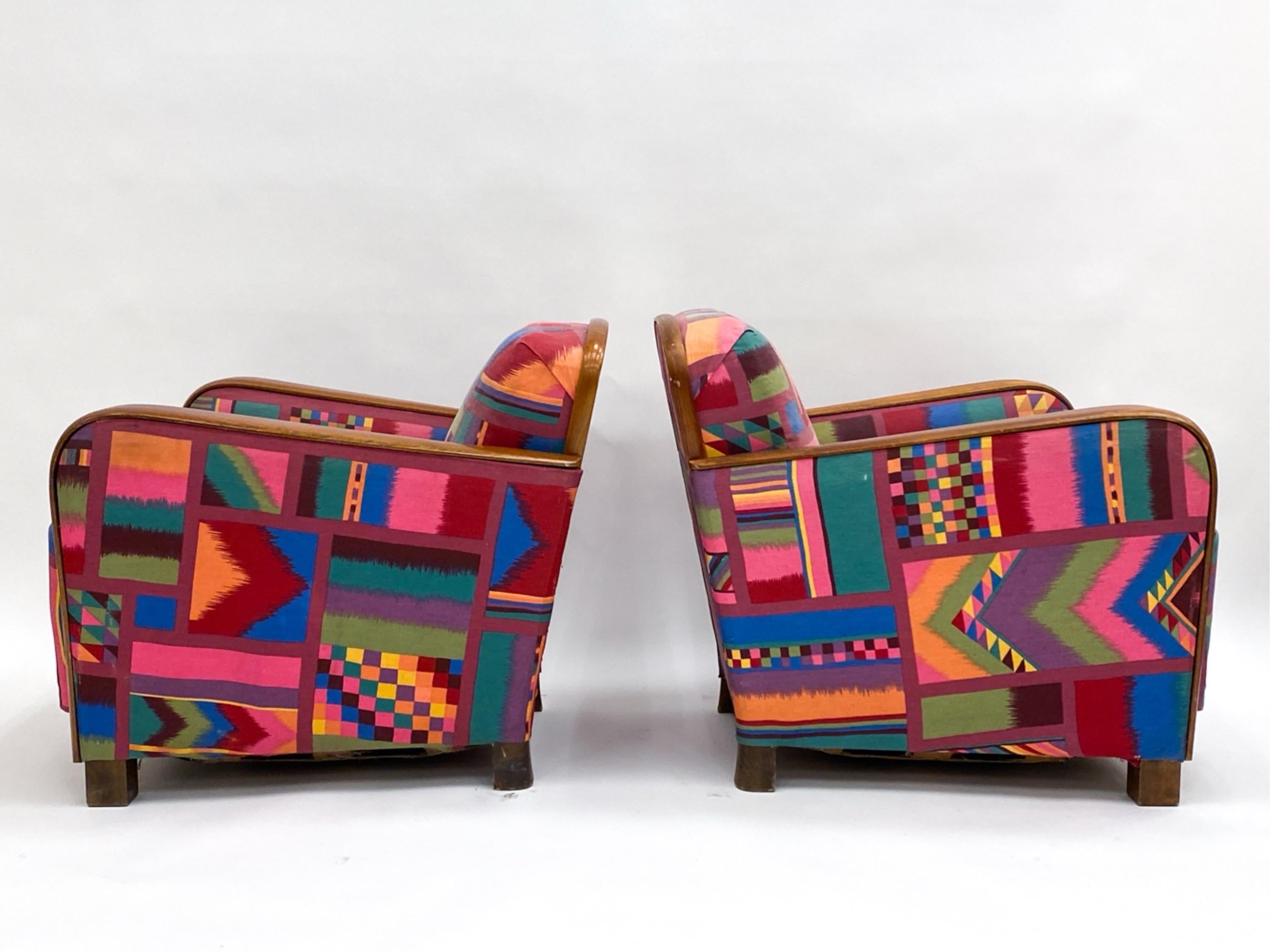 Upholstery Pair Swedish Art Deco Armchairs Gorgeous Vintage Art Deco Club Chairs