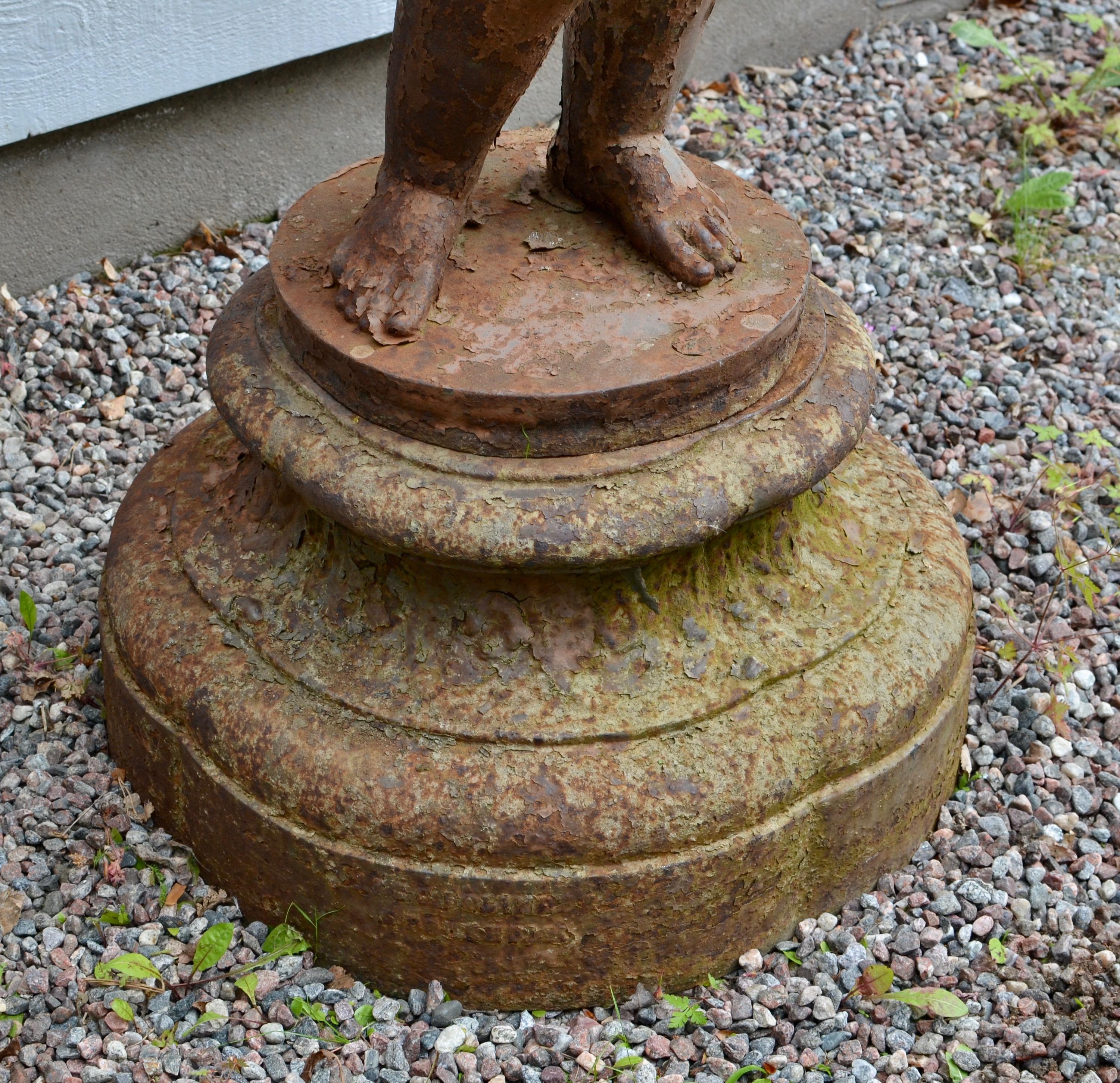 Pair of Swedish Cast Iron Figural Garden Jardinières, by Bolinder, Stockholm 4