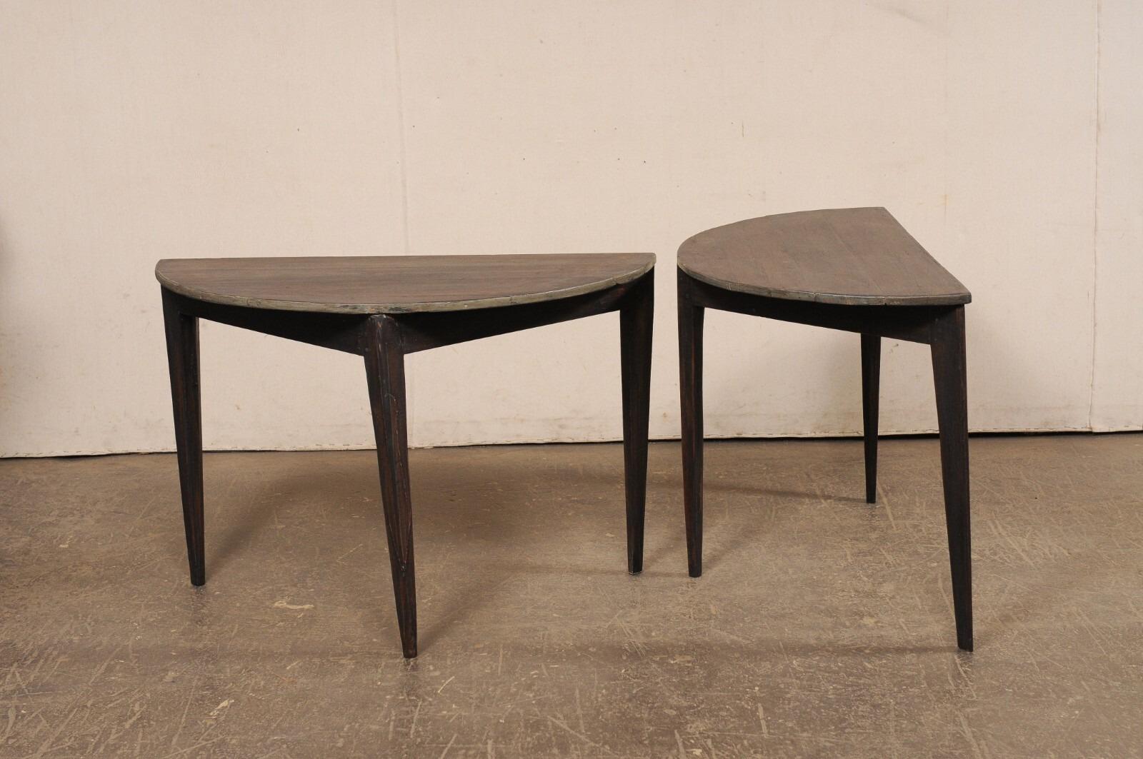 Pair Swedish Demi-Lunes (or Joined as a Center Table), Early 20th C. For Sale 4
