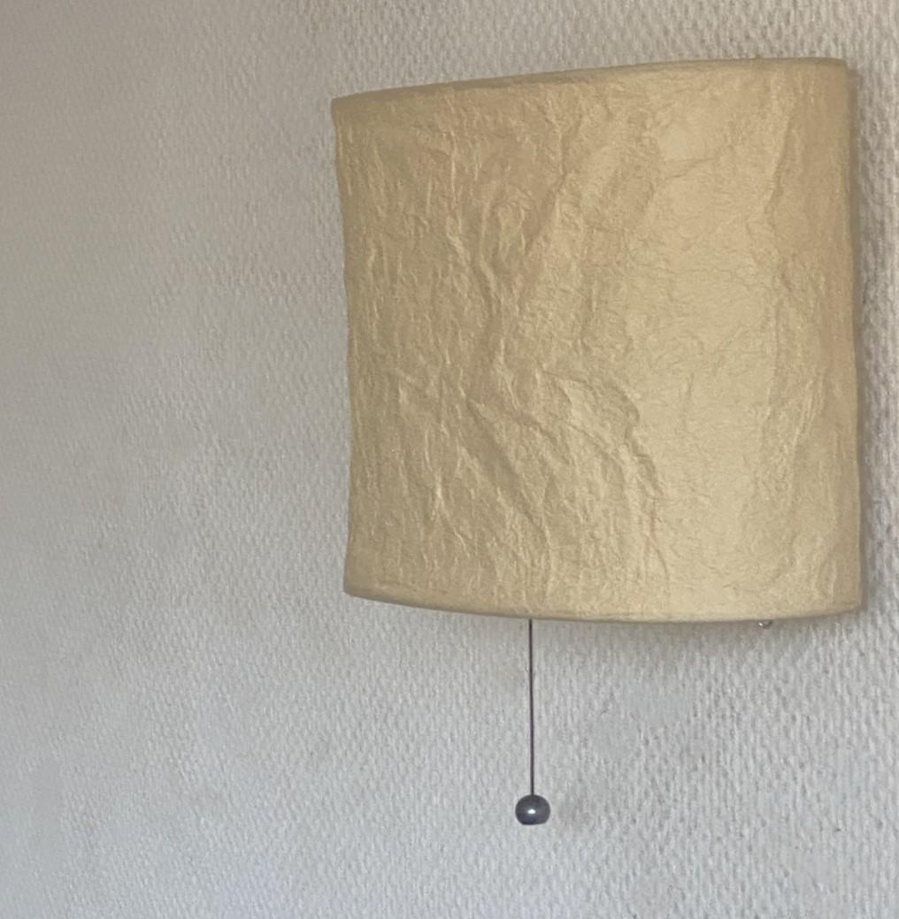 20th Century Pair Swedish Design Parchment Paper Sconces Wall Lights, 1980s