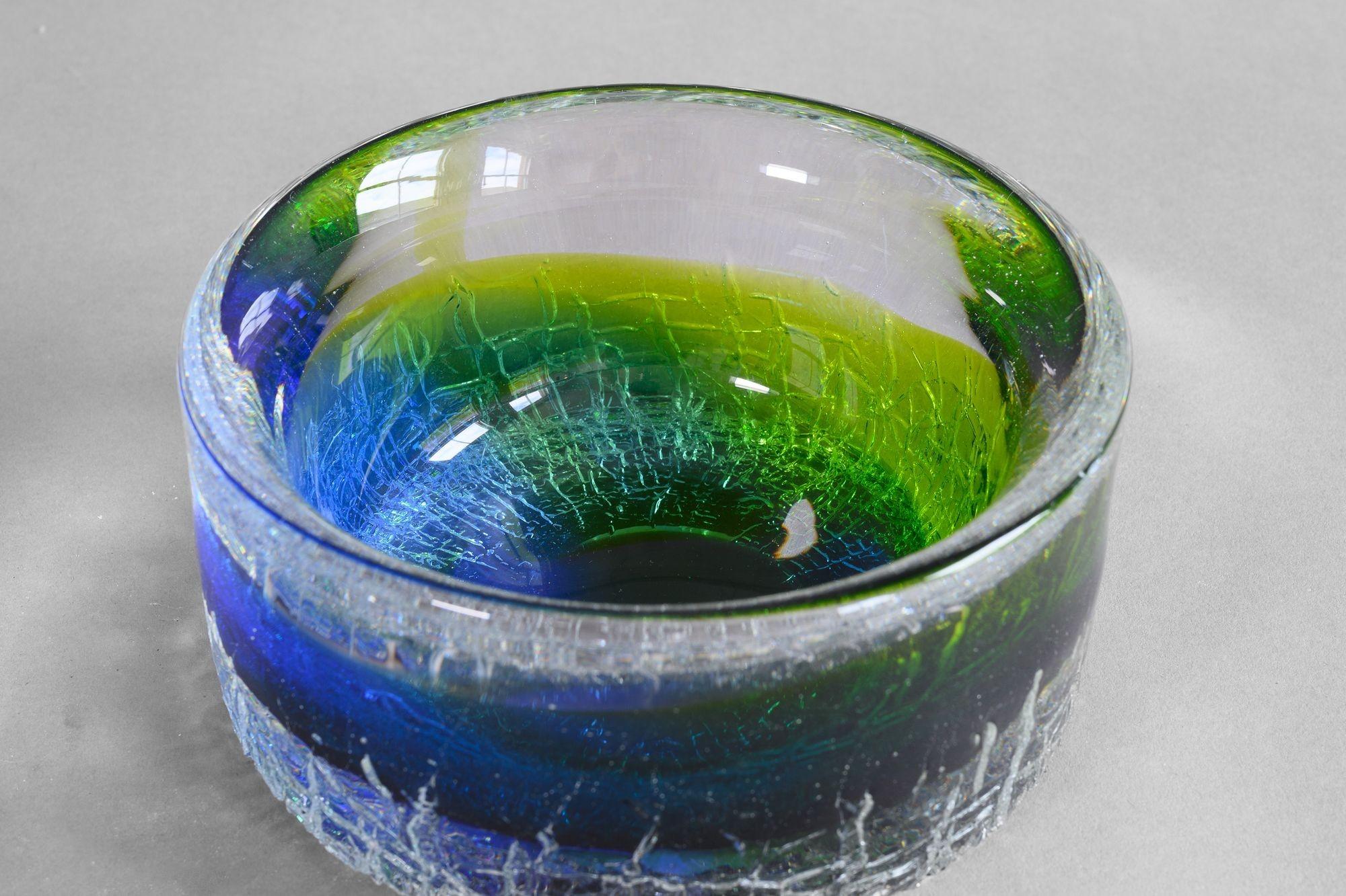Art Glass Pair Swedish Glass Vases For Sale