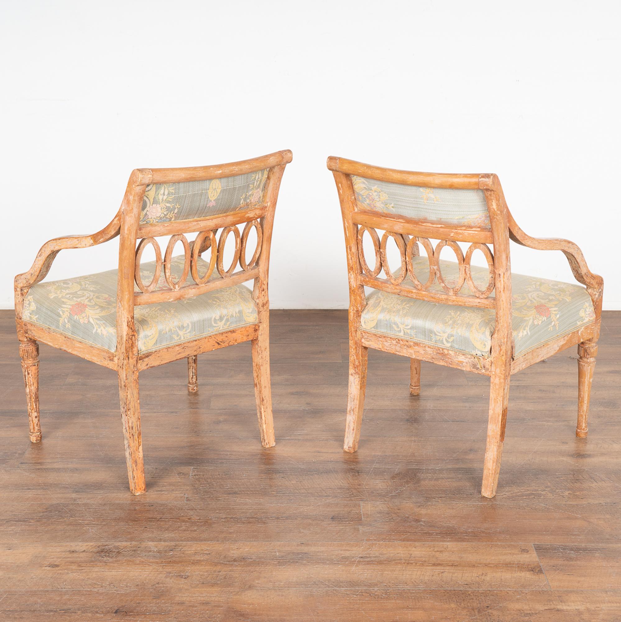 Pair, Swedish Gustavian Arm Chairs, circa 1840 6