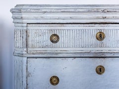 Pair Swedish Gustavian Painted Chest of Drawers Commode Tallboy Grey White
