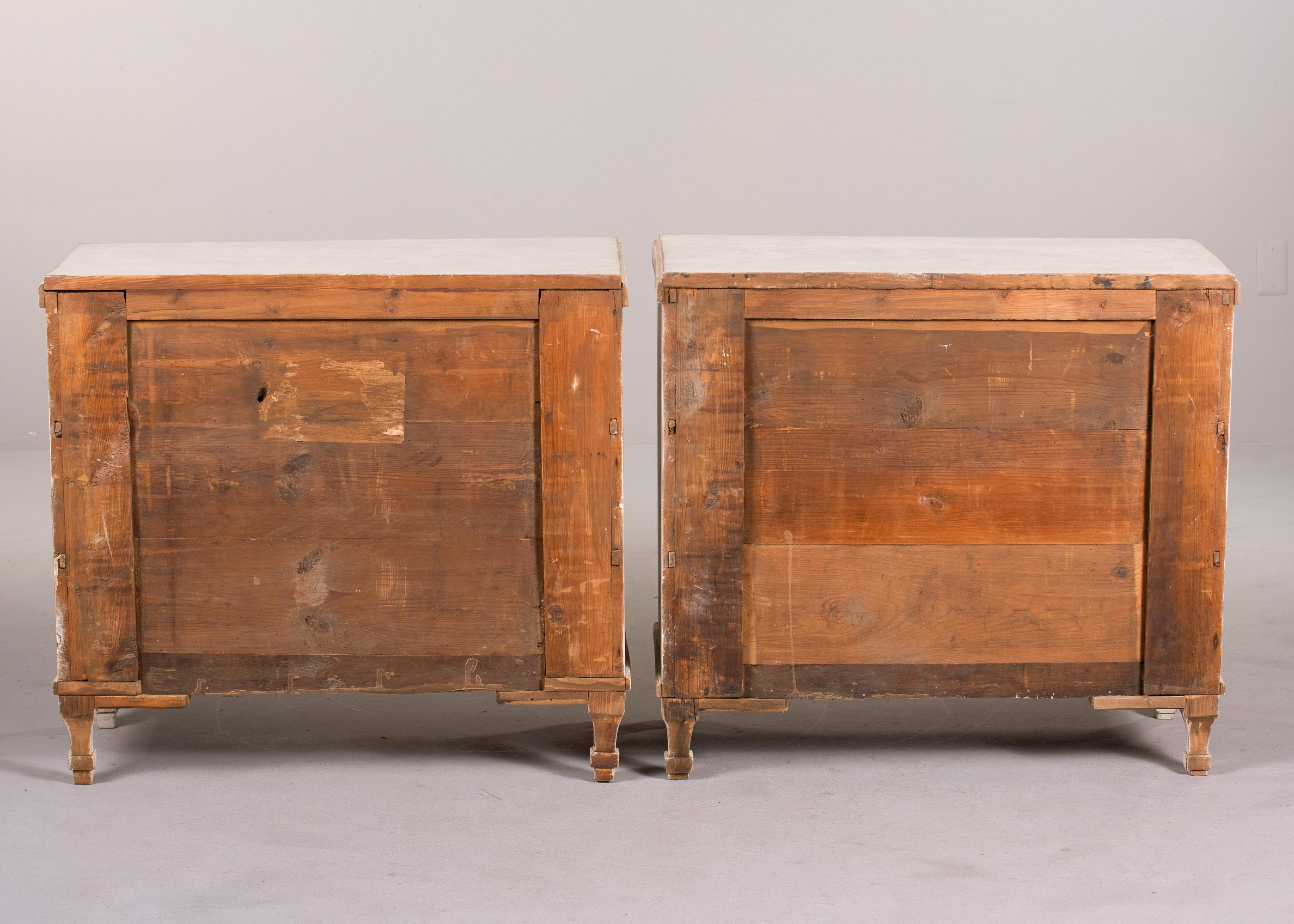 Pair Swedish Gustavian Painted Commodes C. 1860 5
