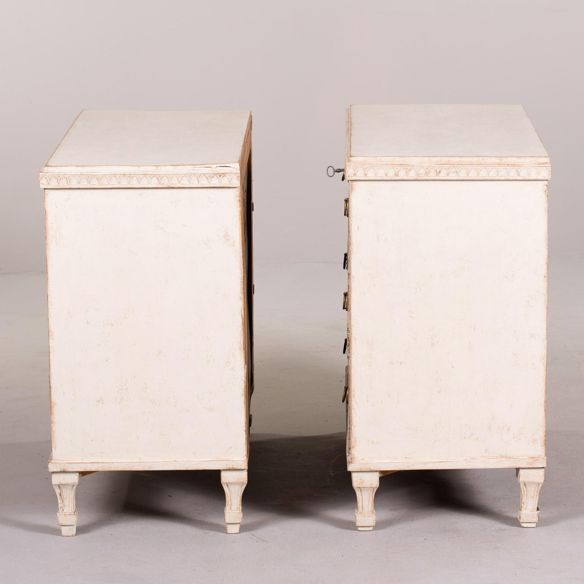 Pair Swedish Gustavian Painted Commodes C. 1860 3