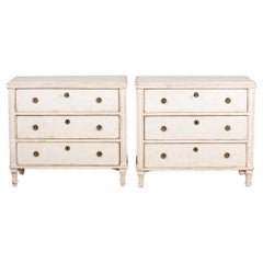 Pair Swedish Gustavian Painted Commodes C. 1860
