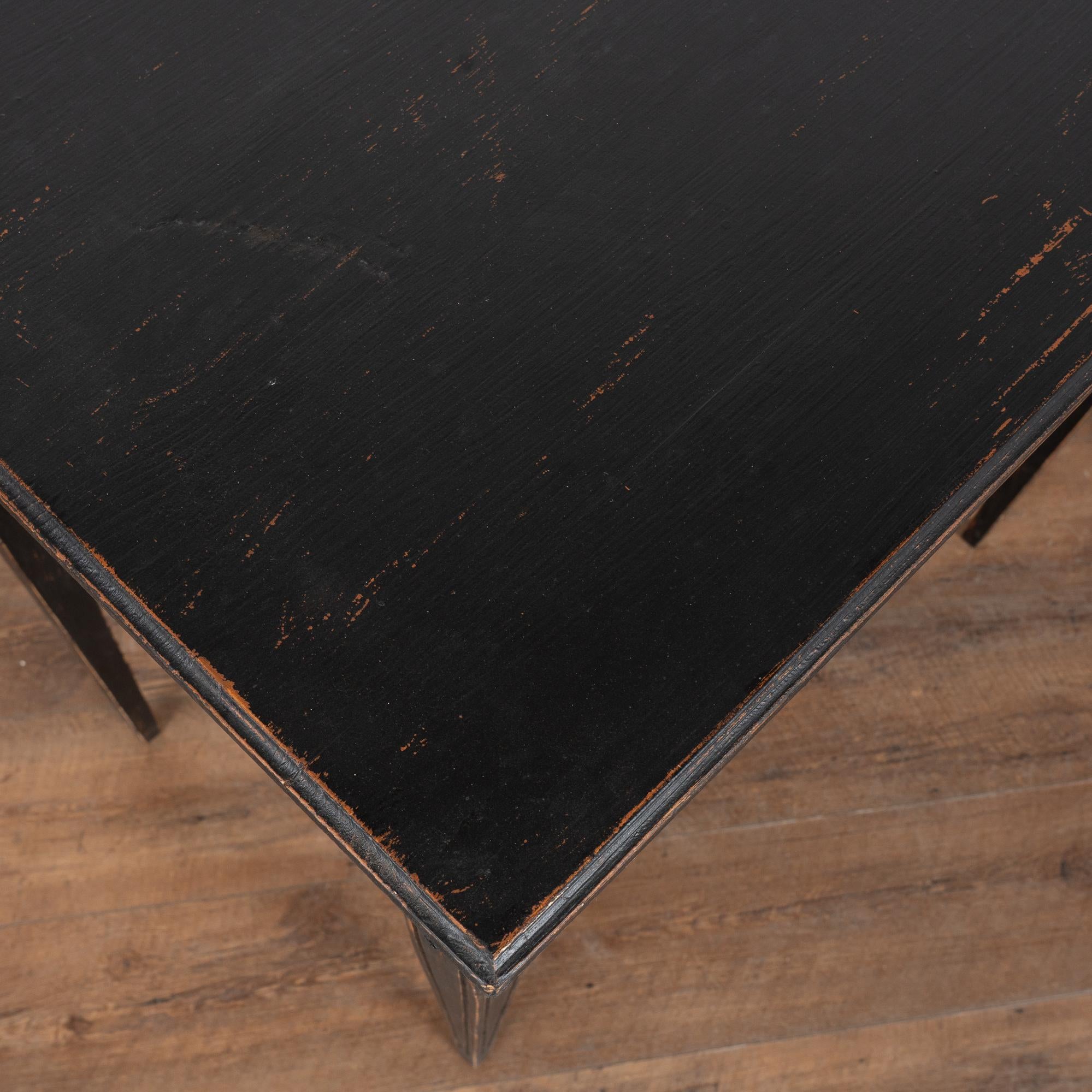 Pair, Swedish Gustavian Style Reproduction Black Side Tables For Sale 2