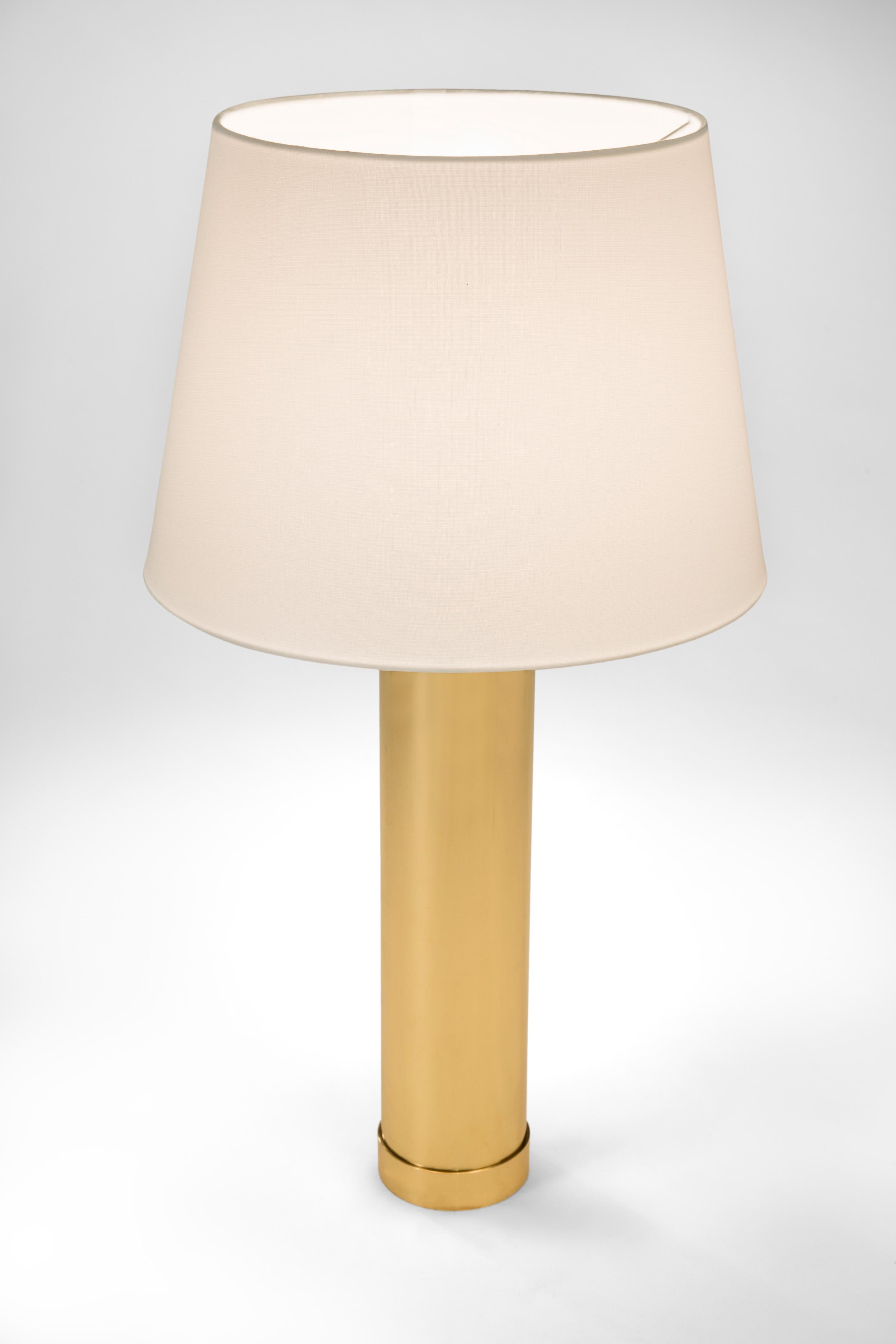 Polished Pair of Swedish Mid-Century Modern Brass Lamps by Bergboms