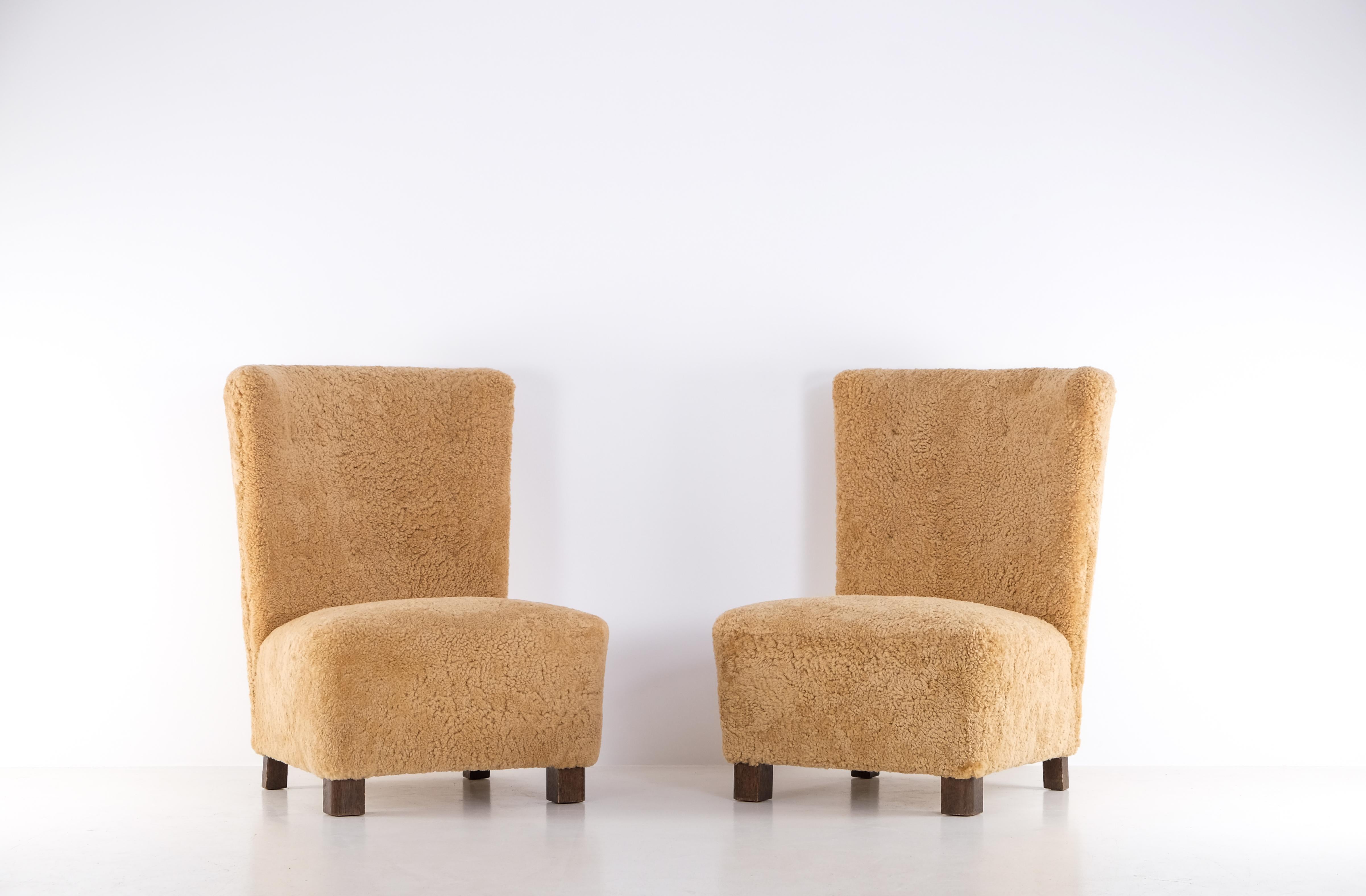 Pair Swedish Modern Easy Chairs, 1940s For Sale 2