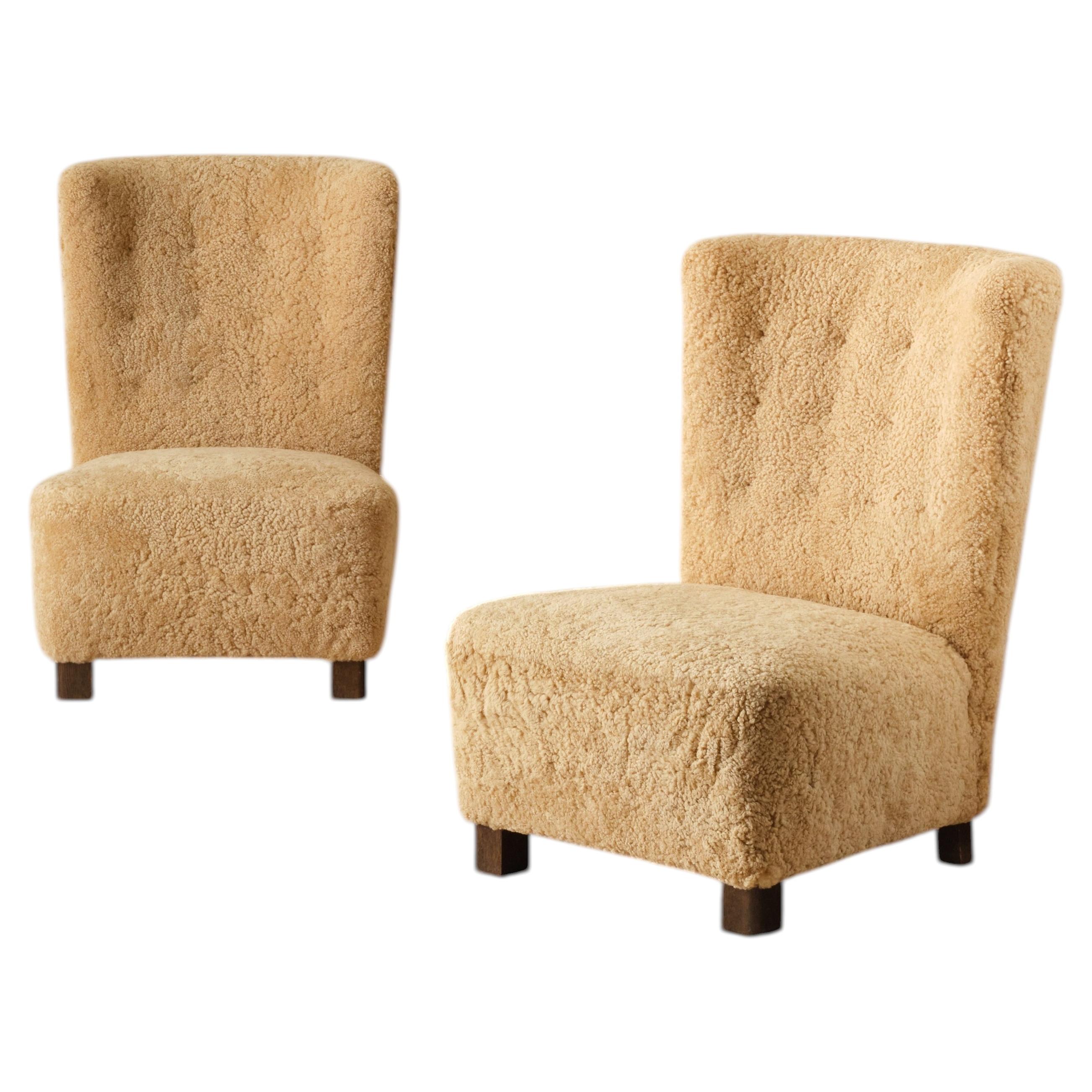Pair Swedish Modern Easy Chairs, 1940s