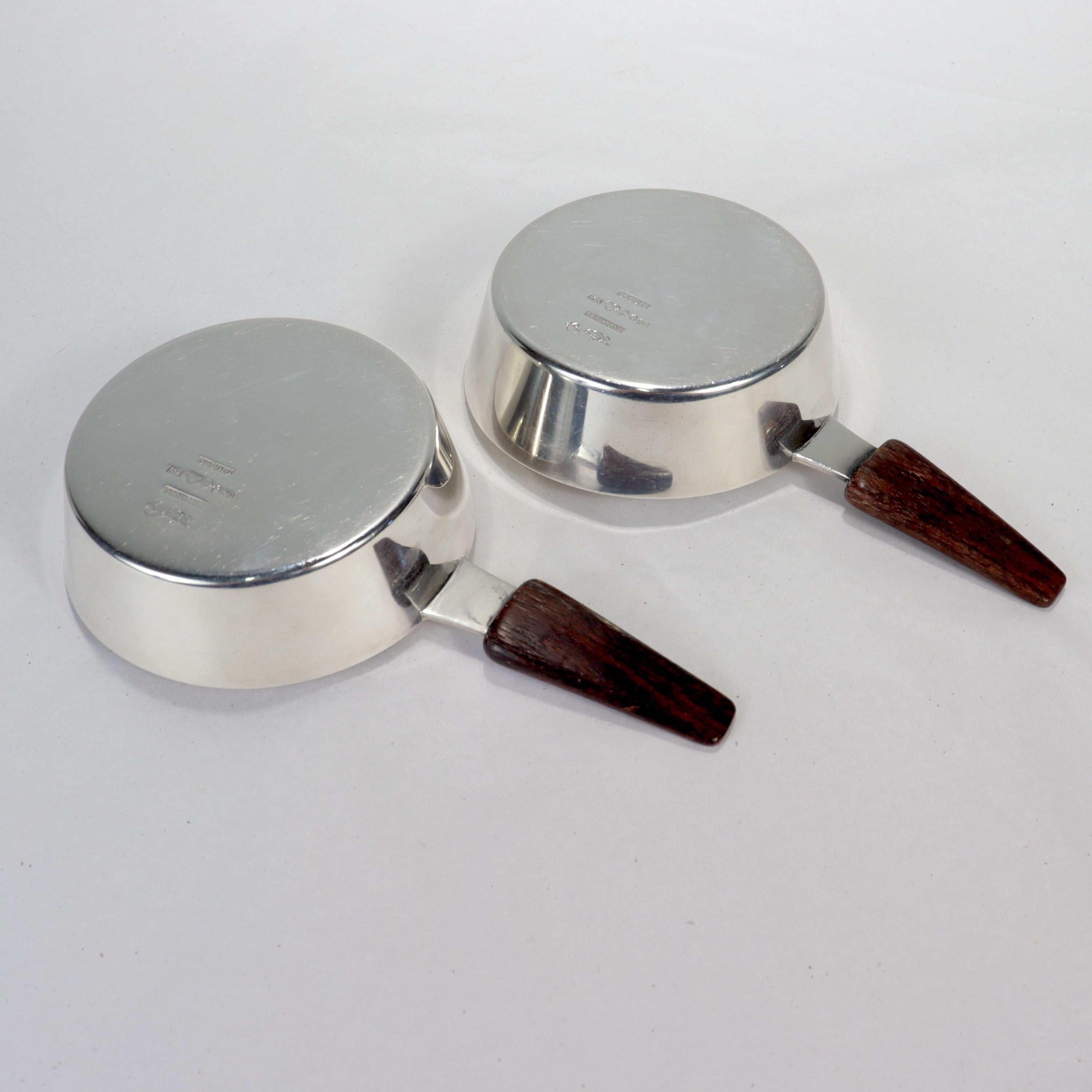 Pair Swedish Modernist Sterling Silver Dishes by Helge Lingren for Kay Anderson For Sale 7