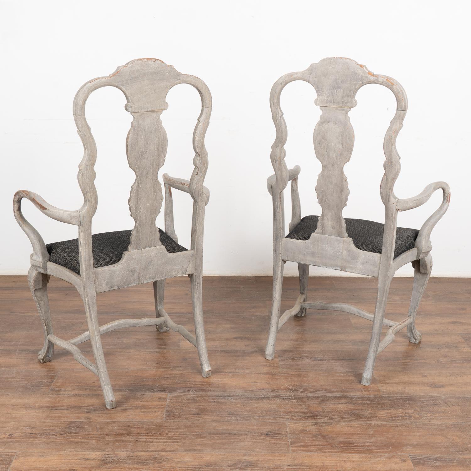 Pair, Swedish Rococo Style Arm Chairs, circa 1890 For Sale 8