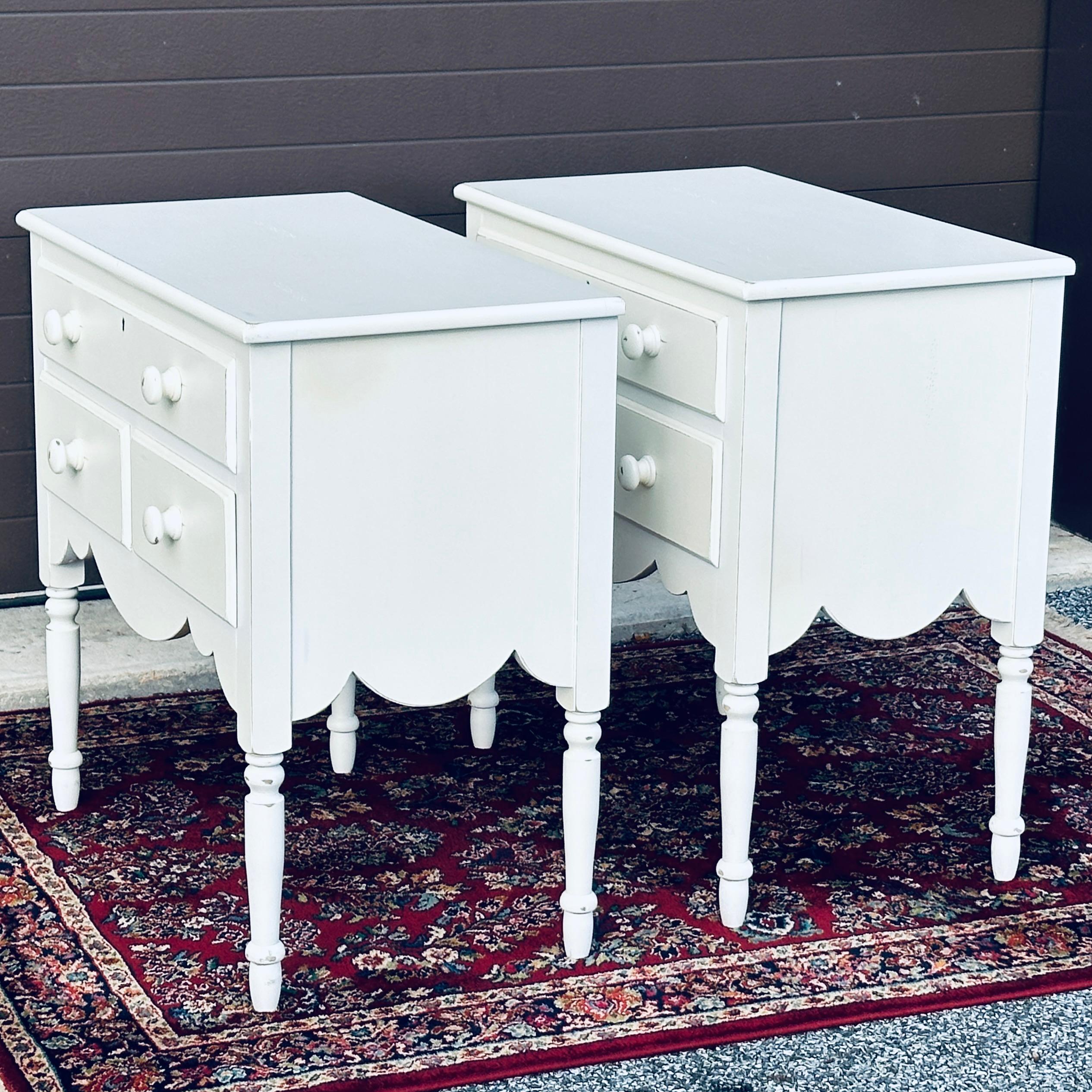Pair Swedish Style Painted Three Drawer Chests by Lexington Furniture For Sale 4