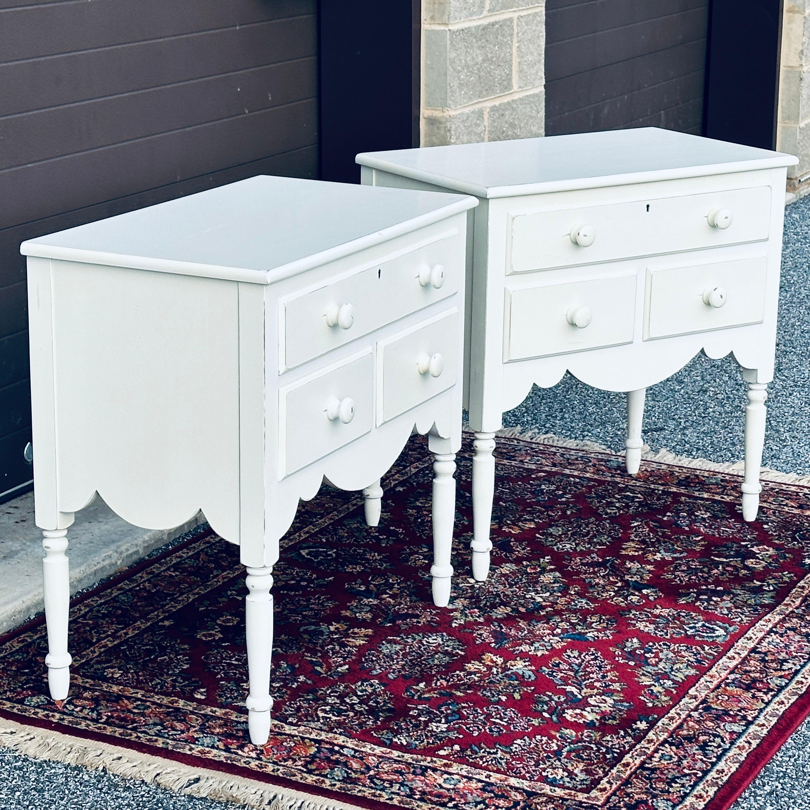 Pair Swedish Style Painted Three Drawer Chests by Lexington Furniture For Sale 6