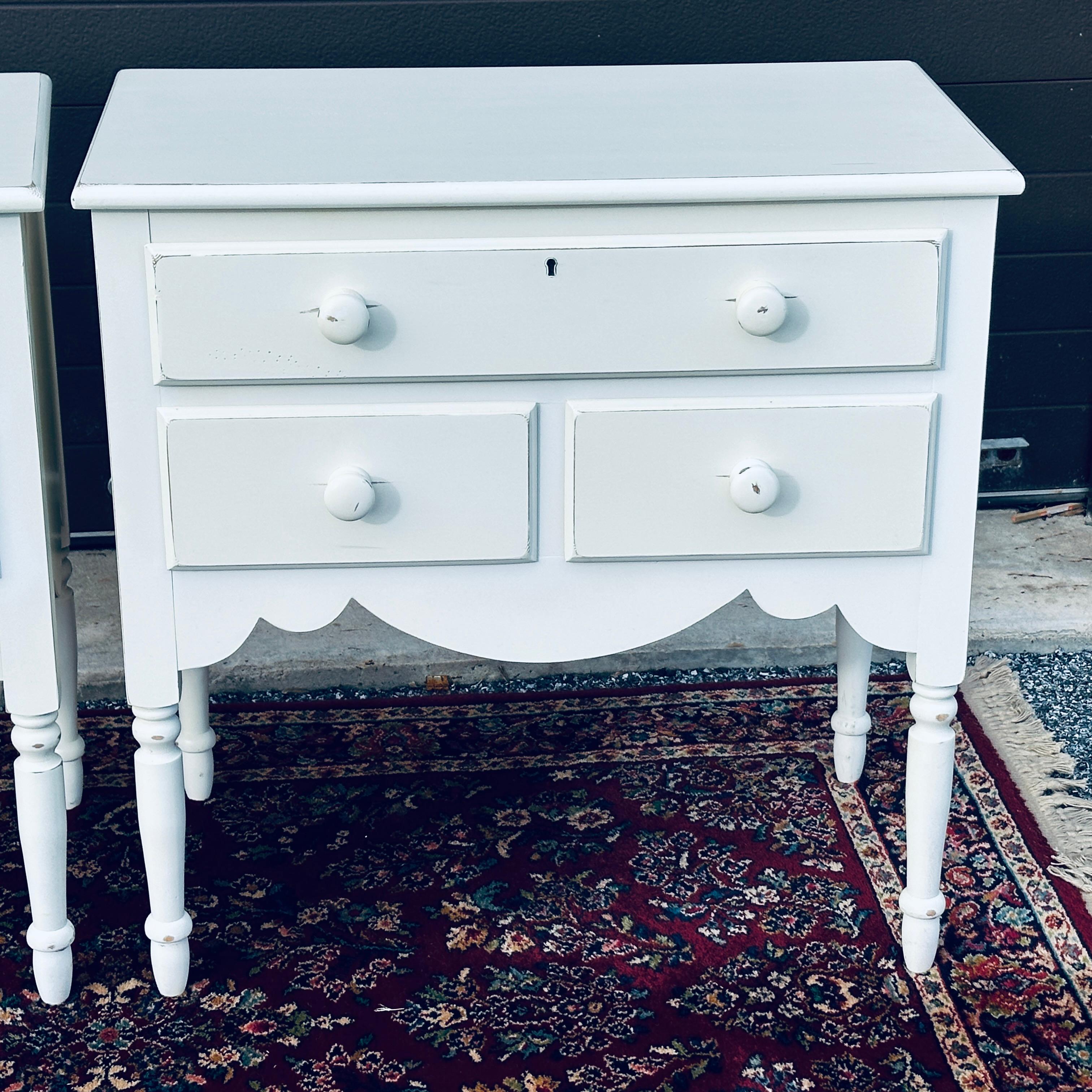 American Pair Swedish Style Painted Three Drawer Chests by Lexington Furniture For Sale