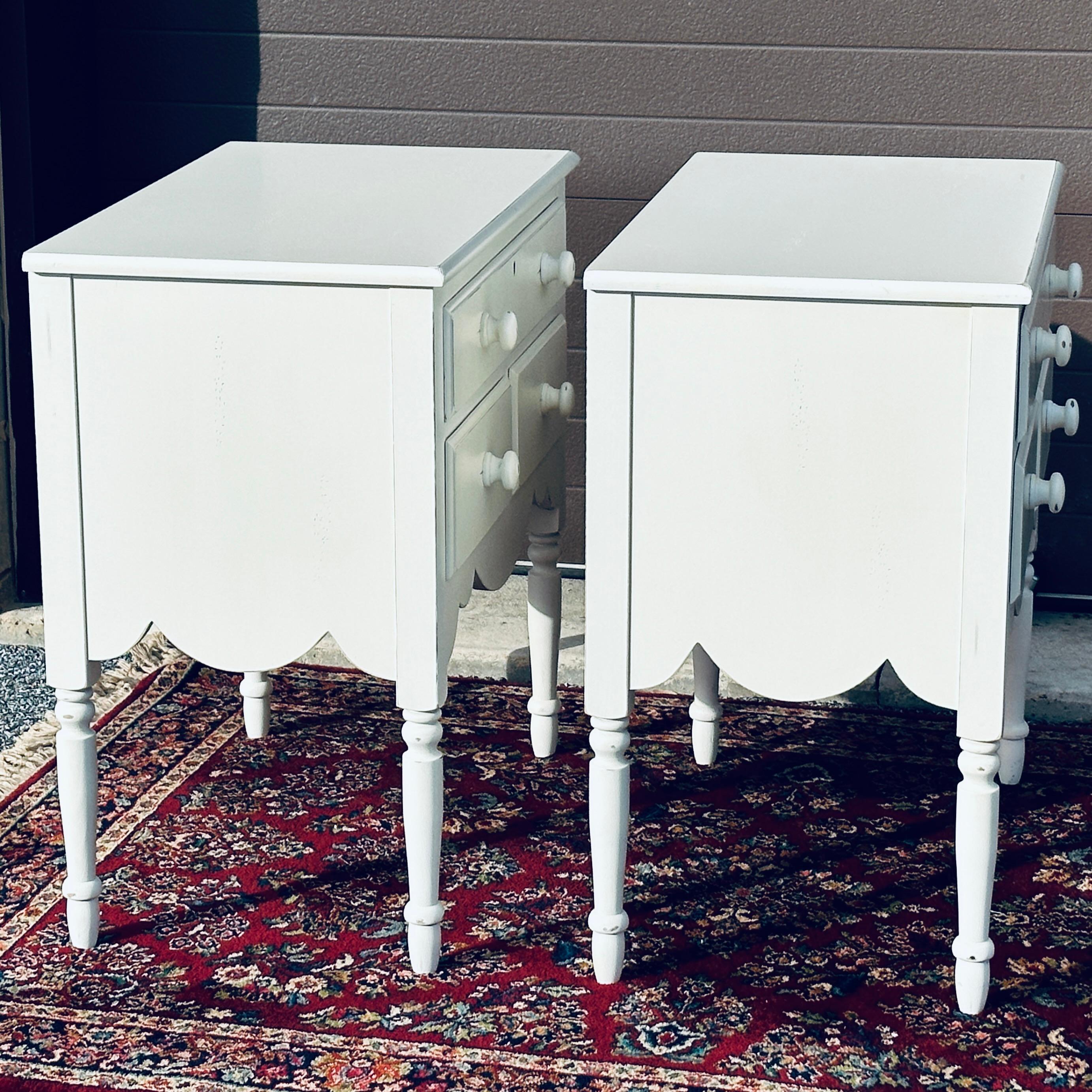 Pair Swedish Style Painted Three Drawer Chests by Lexington Furniture For Sale 2