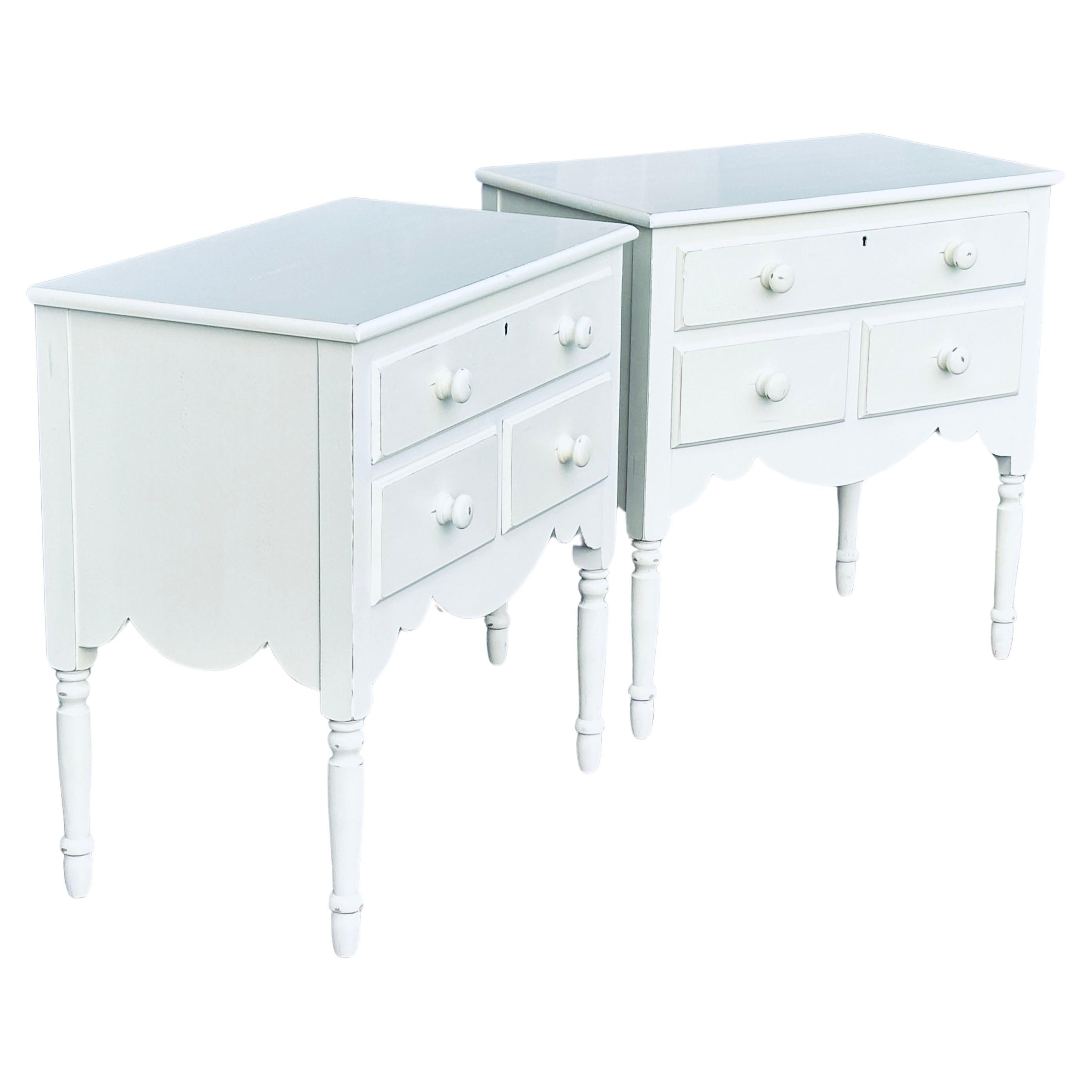 Pair Swedish Style Painted Three Drawer Chests by Lexington Furniture For Sale