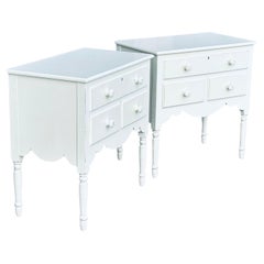Pair Swedish Style Painted Three Drawer Chests by Lexington Furniture