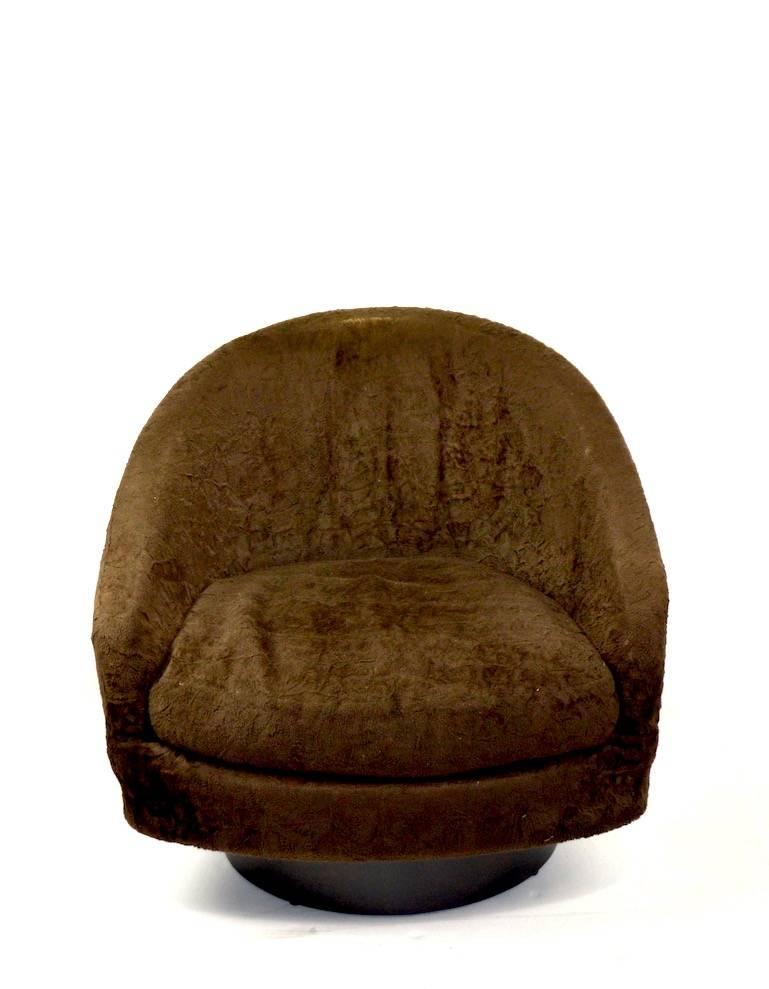 Mid-Century Modern Pair of Swivel Chair by Baughman for Lane