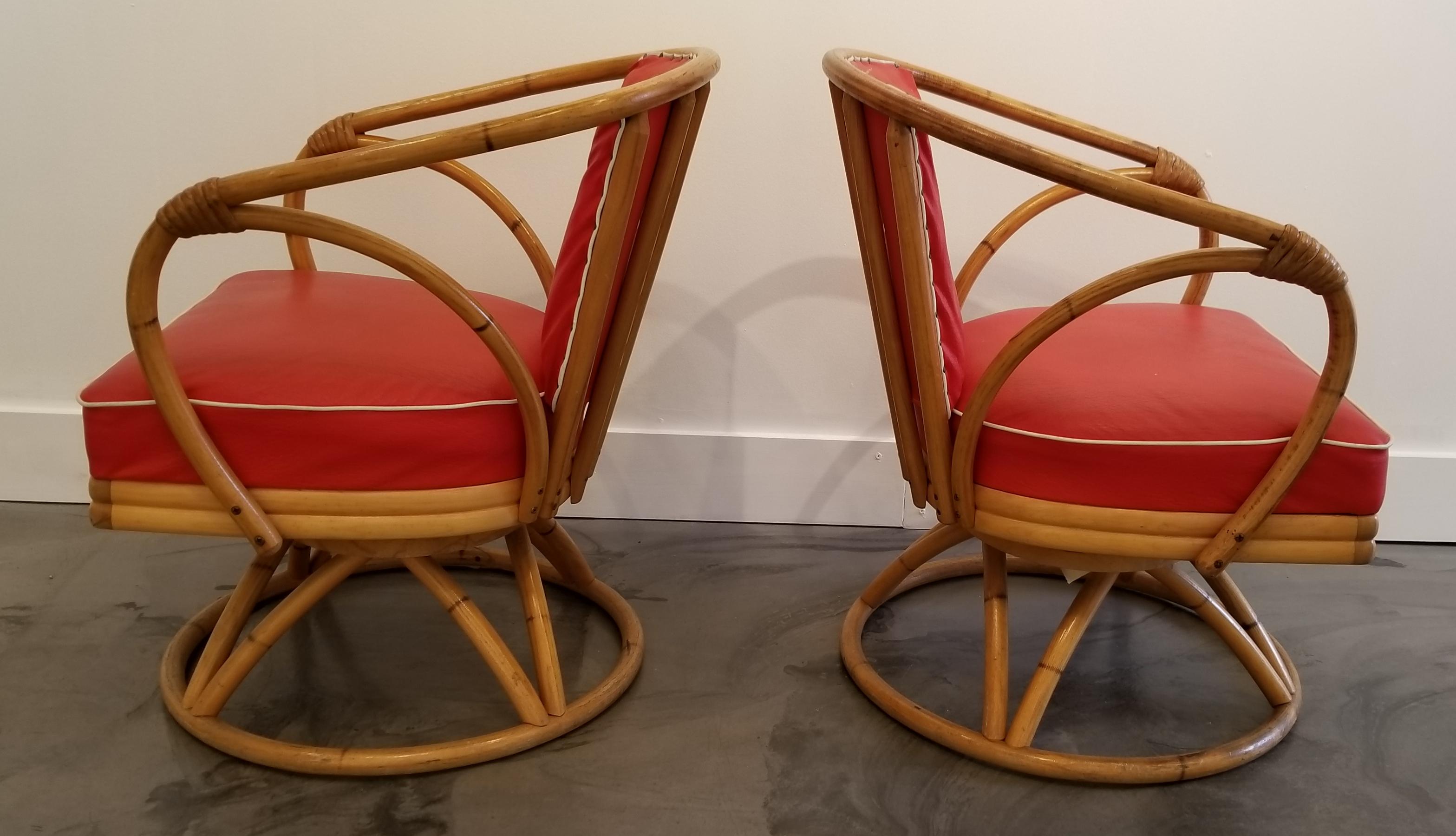 American Organic Modern Swivel Lounge Chairs by Heywood Wakefield For Sale