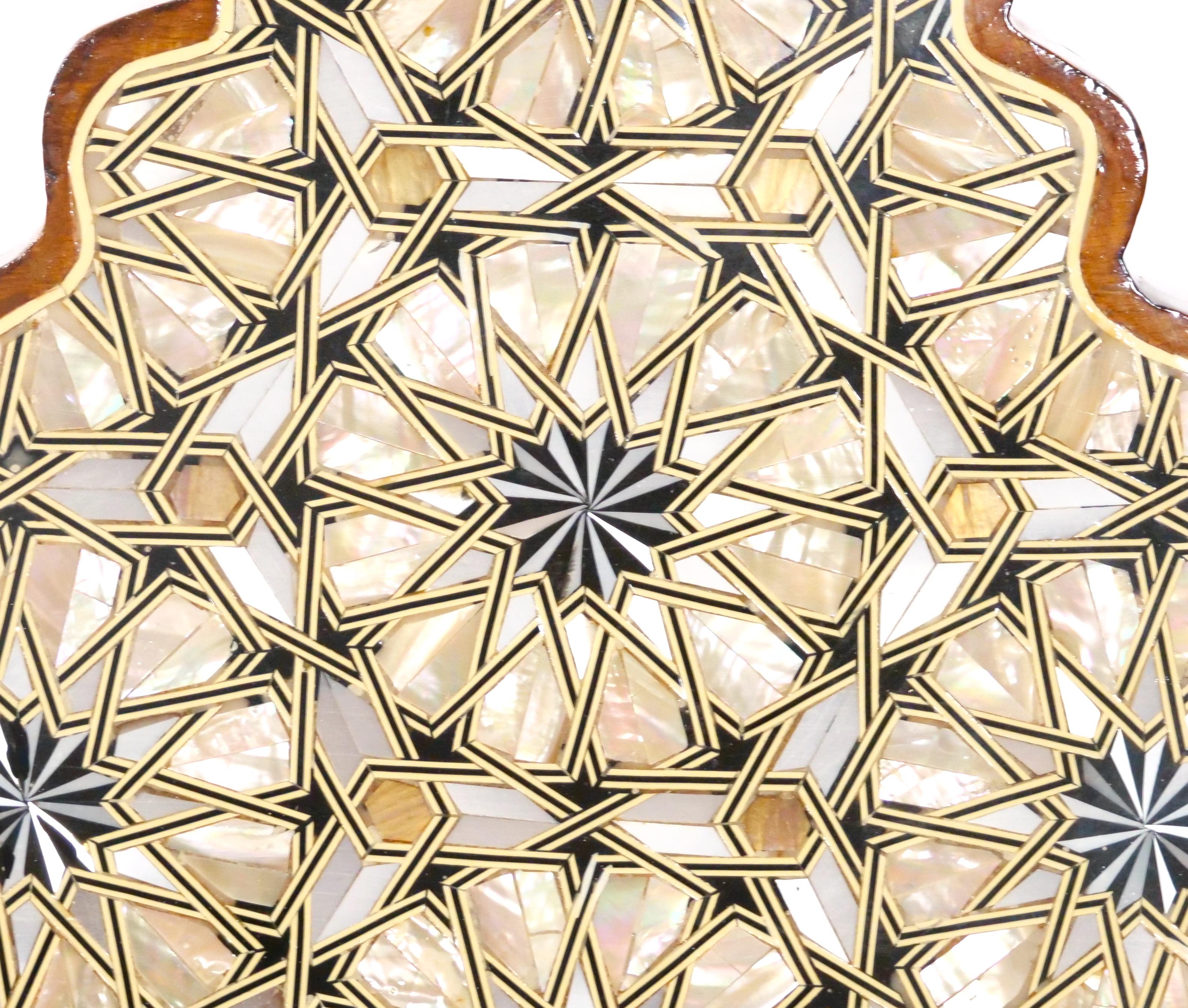 Pair Syrian Moorish Style Inlaid Folding Chairs 9