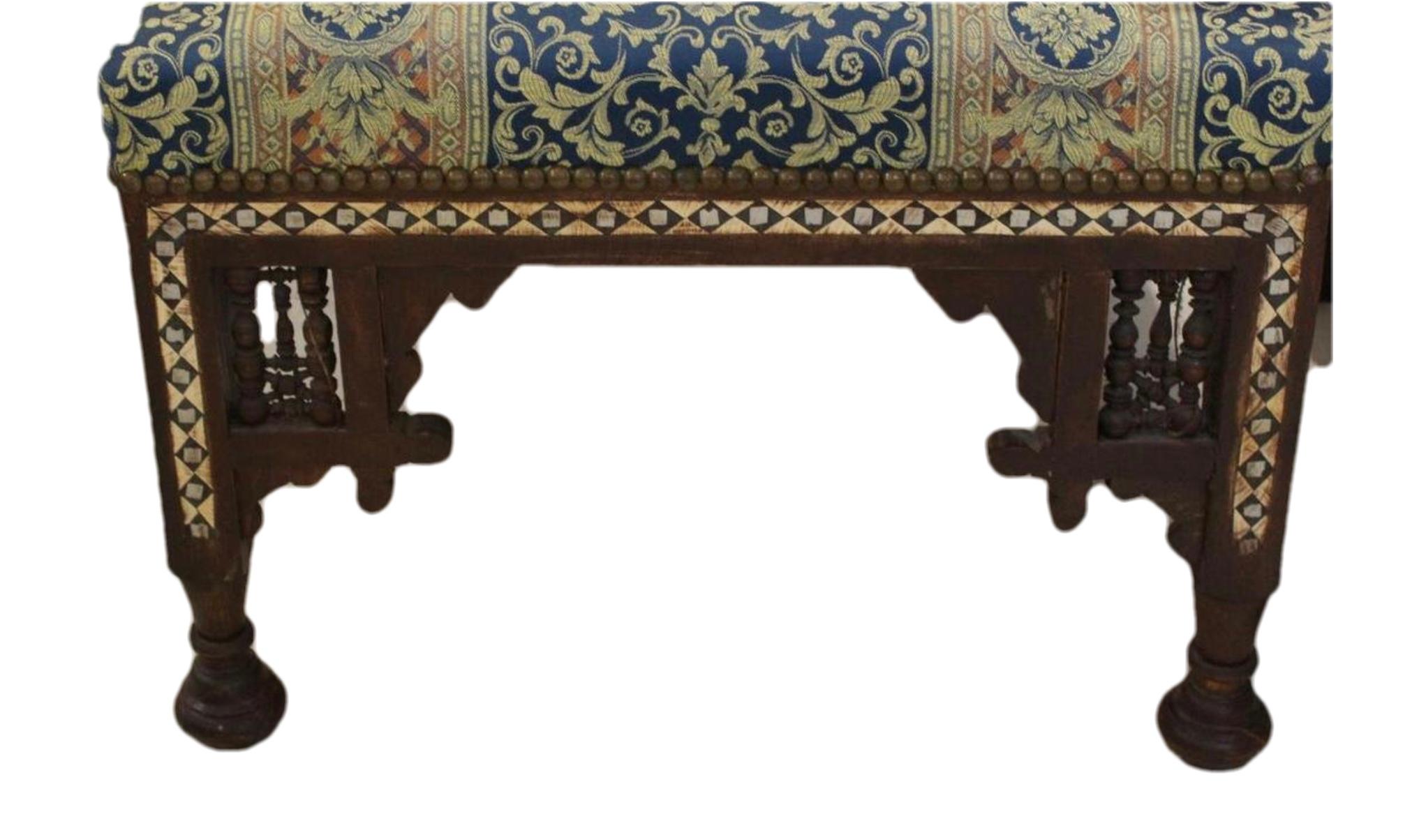 Moroccan Pair Syrian Style Inlaid Chairs