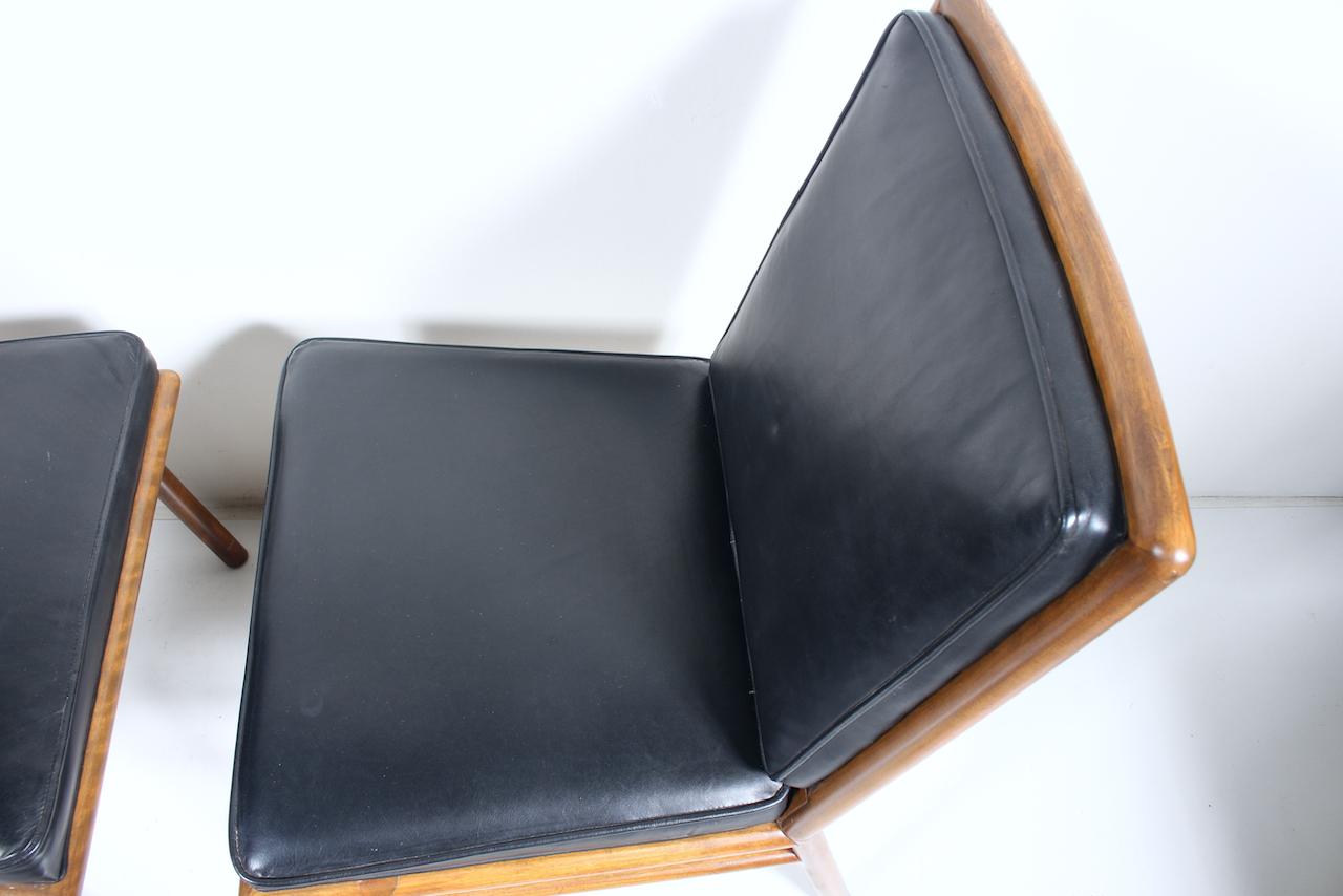 Pair T. H. Robsjohn-Gibbings Upholstered Maple Dining Side Chairs, 1950's 6