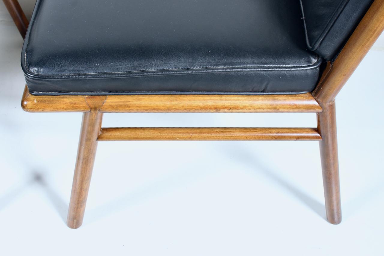 Pair T. H. Robsjohn-Gibbings Upholstered Maple Dining Side Chairs, 1950's 7