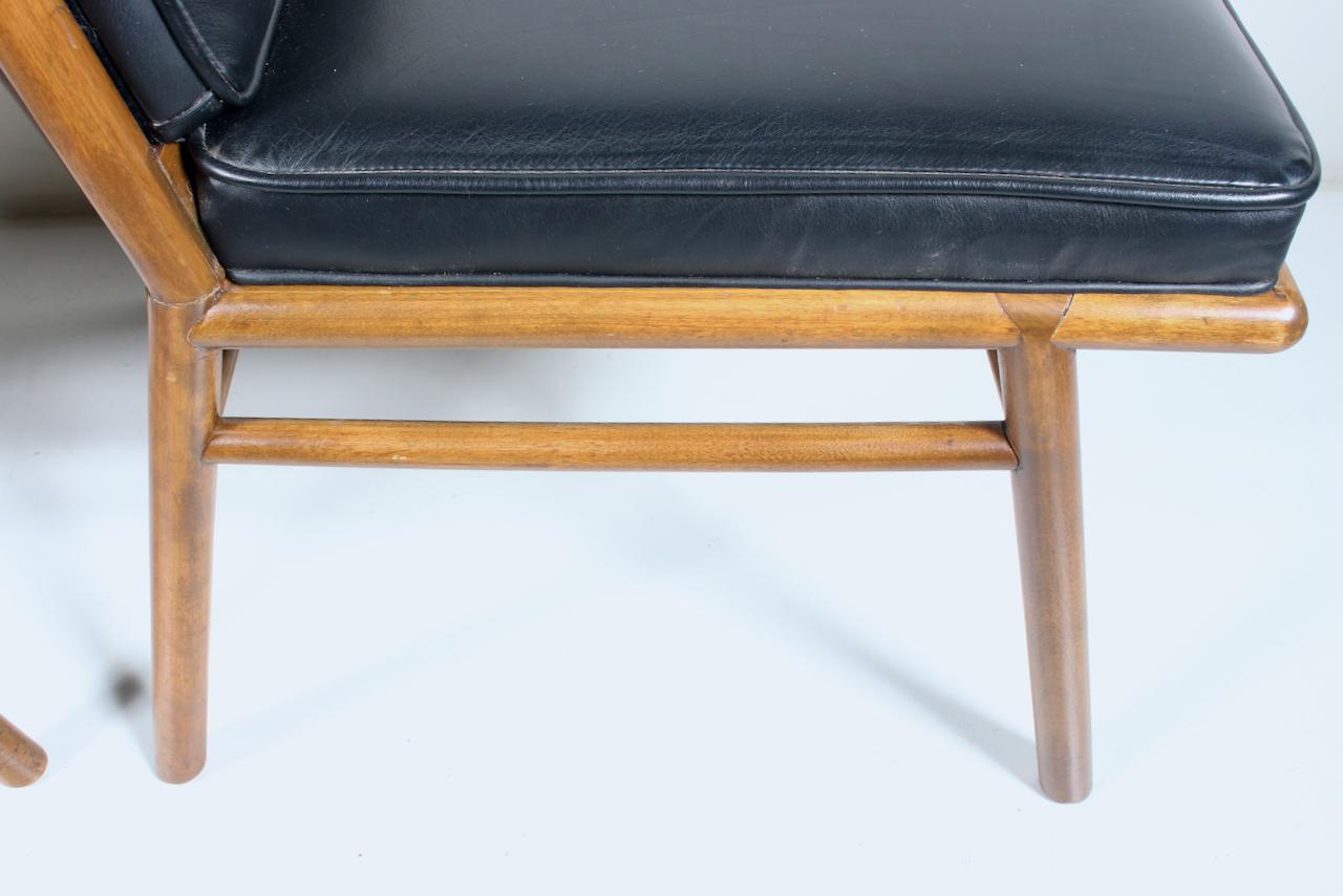 Pair T. H. Robsjohn-Gibbings Upholstered Maple Dining Side Chairs, 1950's 9