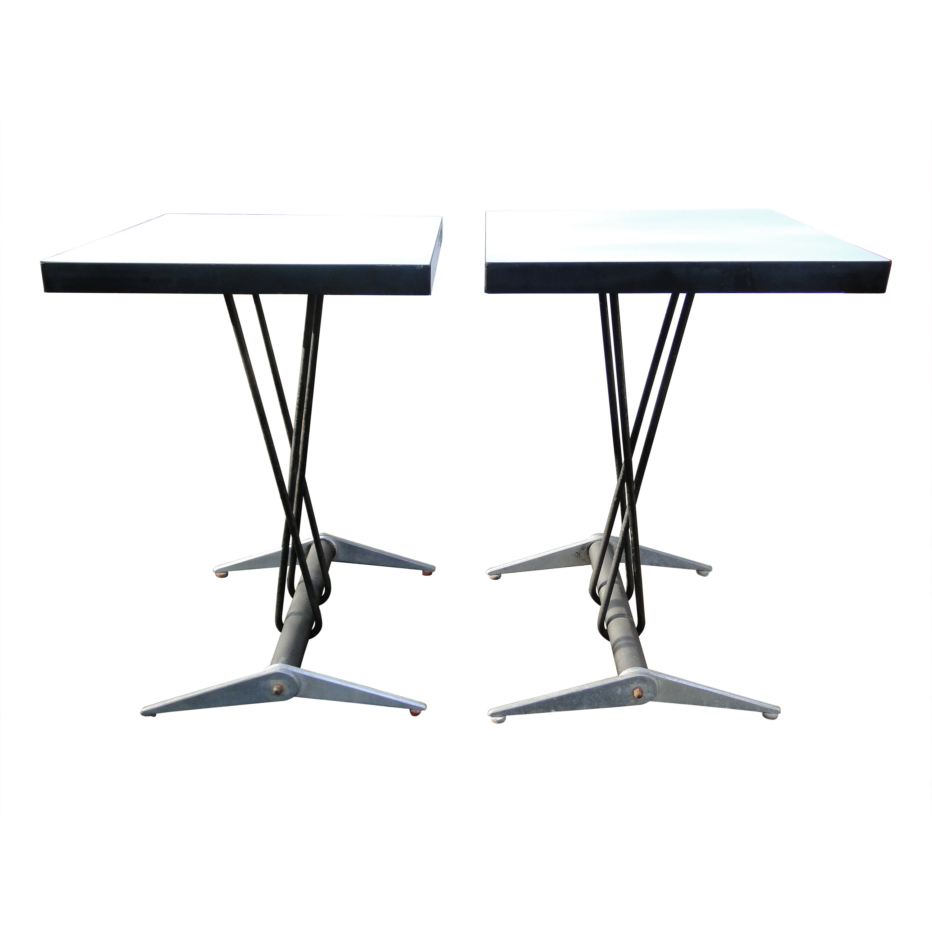 Pair Tables  Jean Prouvé pour l'aéroclub de Doncourt-les-Conflans 1938 France