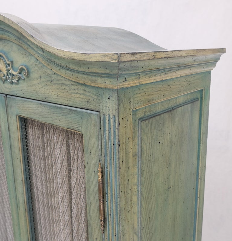 Pair Tall Country French White Wash Armoires Fitted 5 Drawers Storage