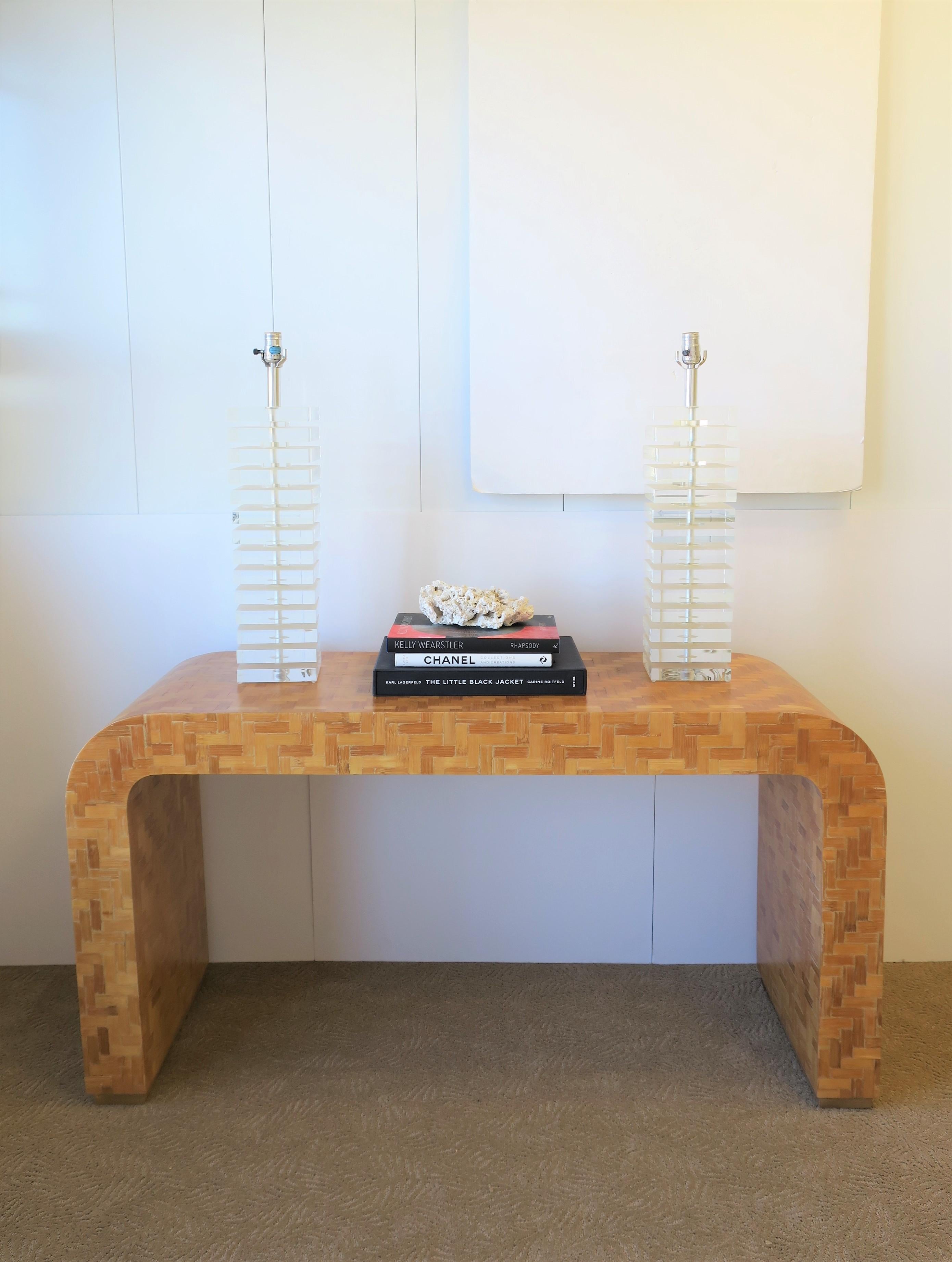 American Designer Lucite Table Lamps by George Bullitt, Pair