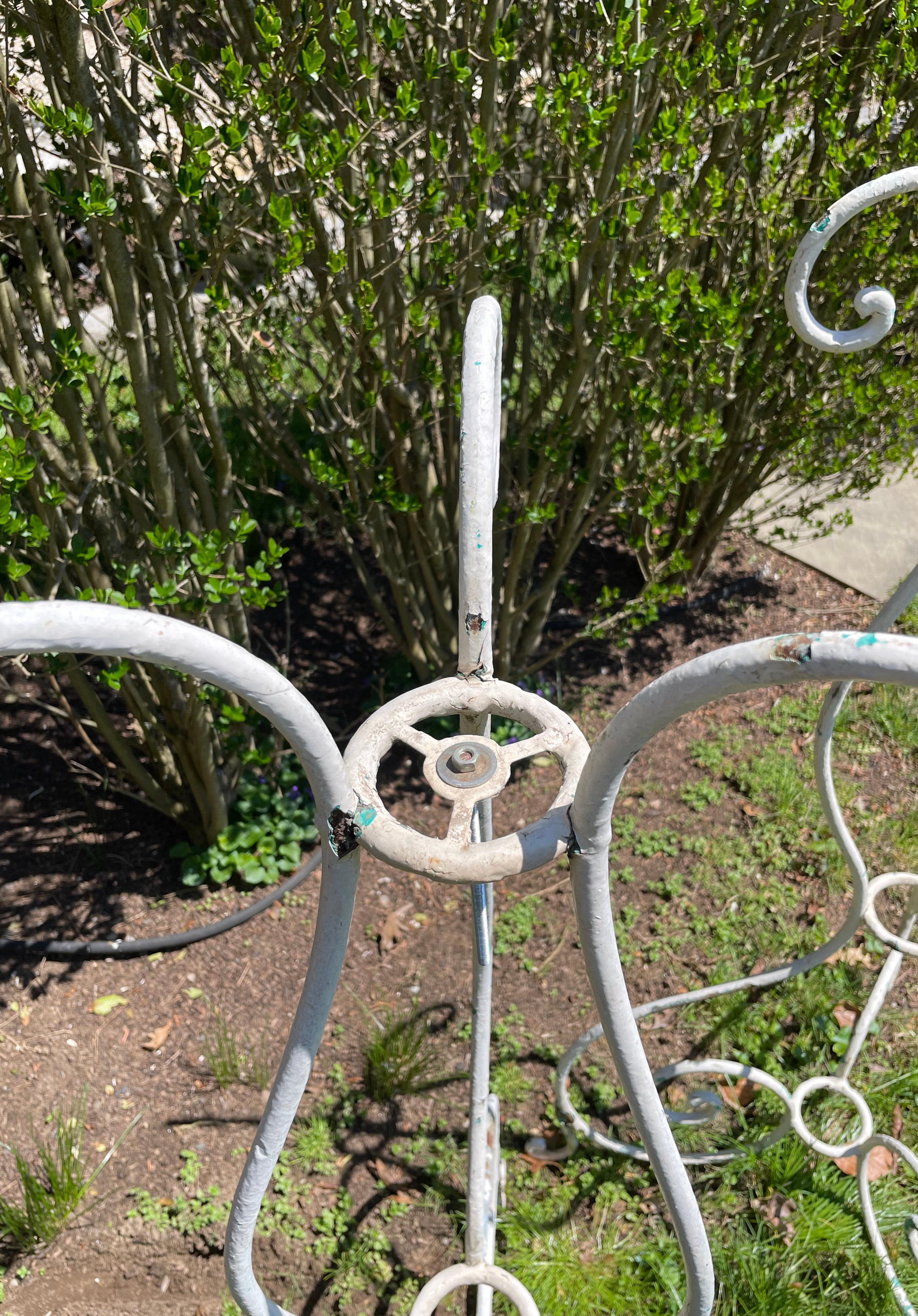 Pair Tall French 19th C Wrought Iron Plant Stands For Sale at 1stDibs