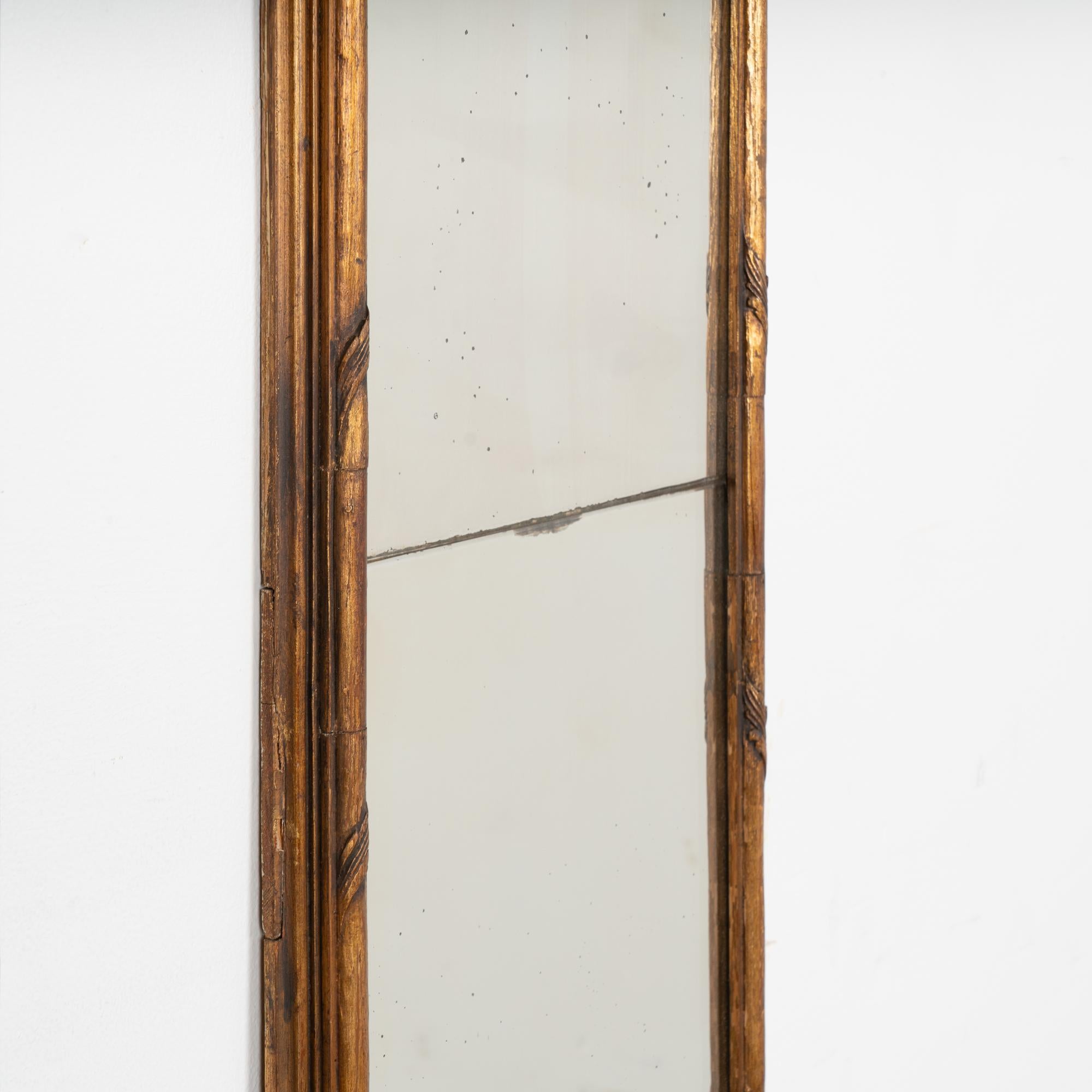 Pair, Tall Narrow Long Bronze Gilt Mirrors, Denmark circa 1860 3