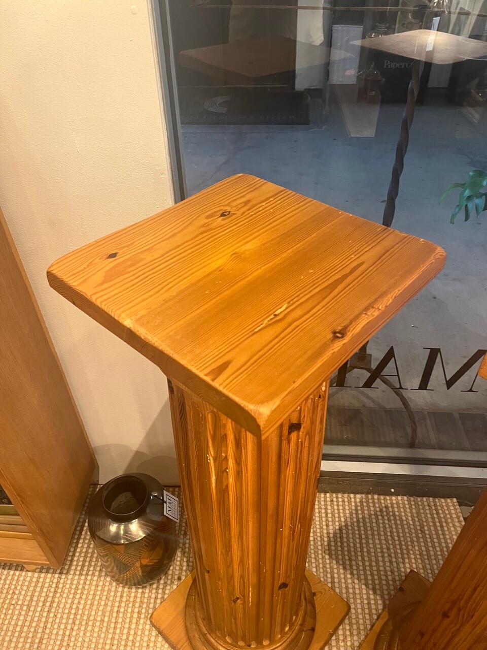 Wood Pair Tall Neoclassical French Pine Columns For Sale