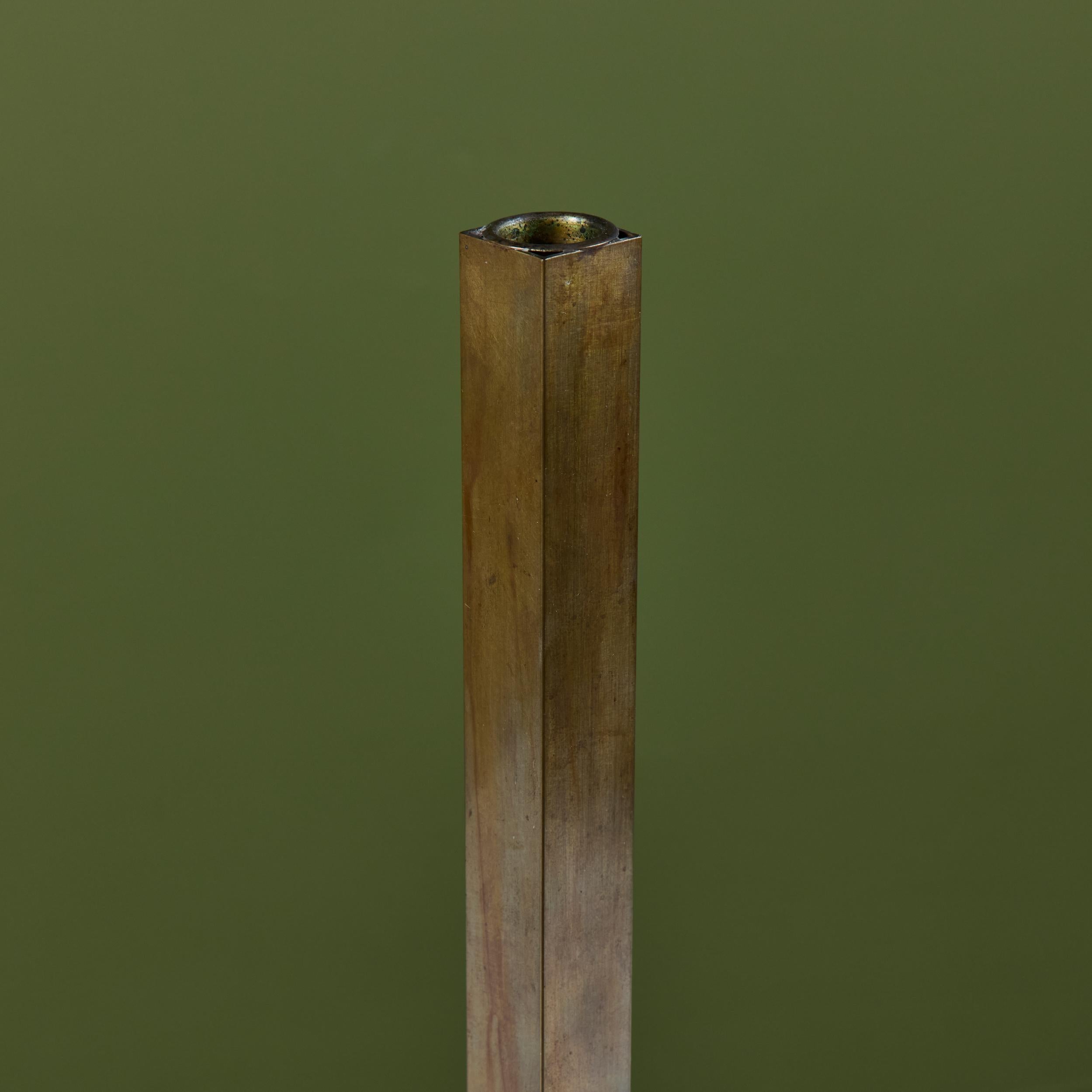 Pair Tall of Brass Candlesticks by Martha Sturdy For Sale 5
