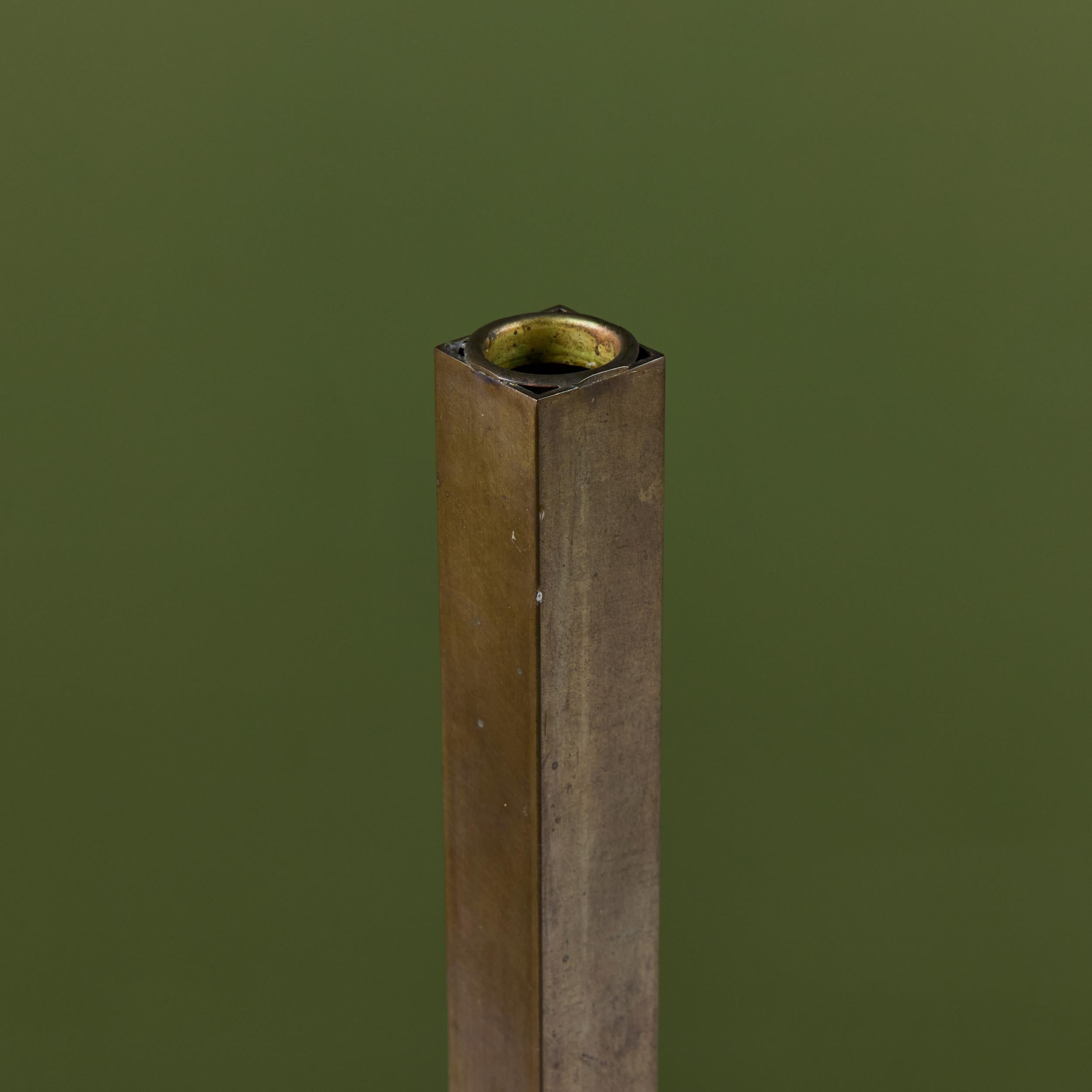 Pair Tall of Brass Candlesticks by Martha Sturdy For Sale 6