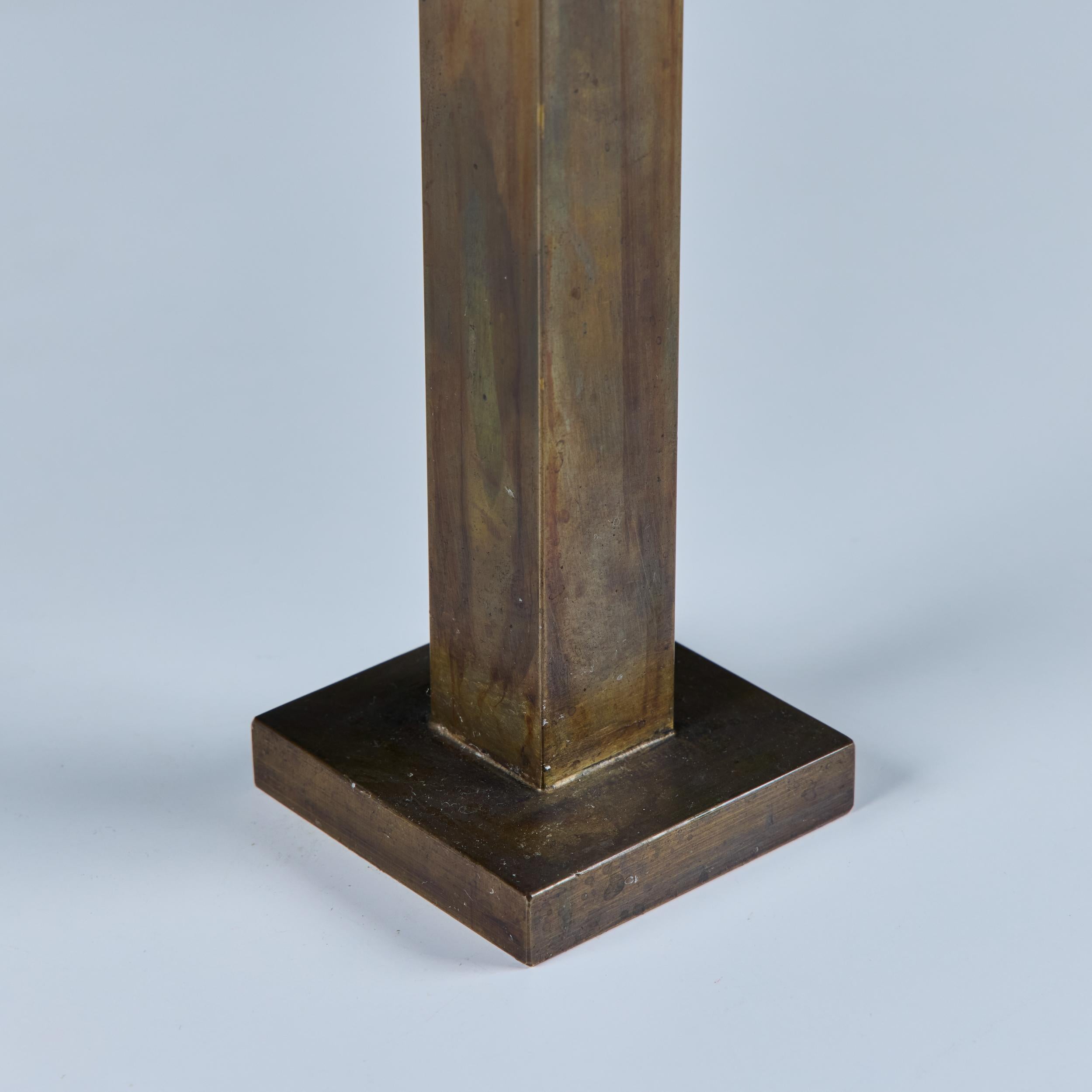 Pair Tall of Brass Candlesticks by Martha Sturdy For Sale 7